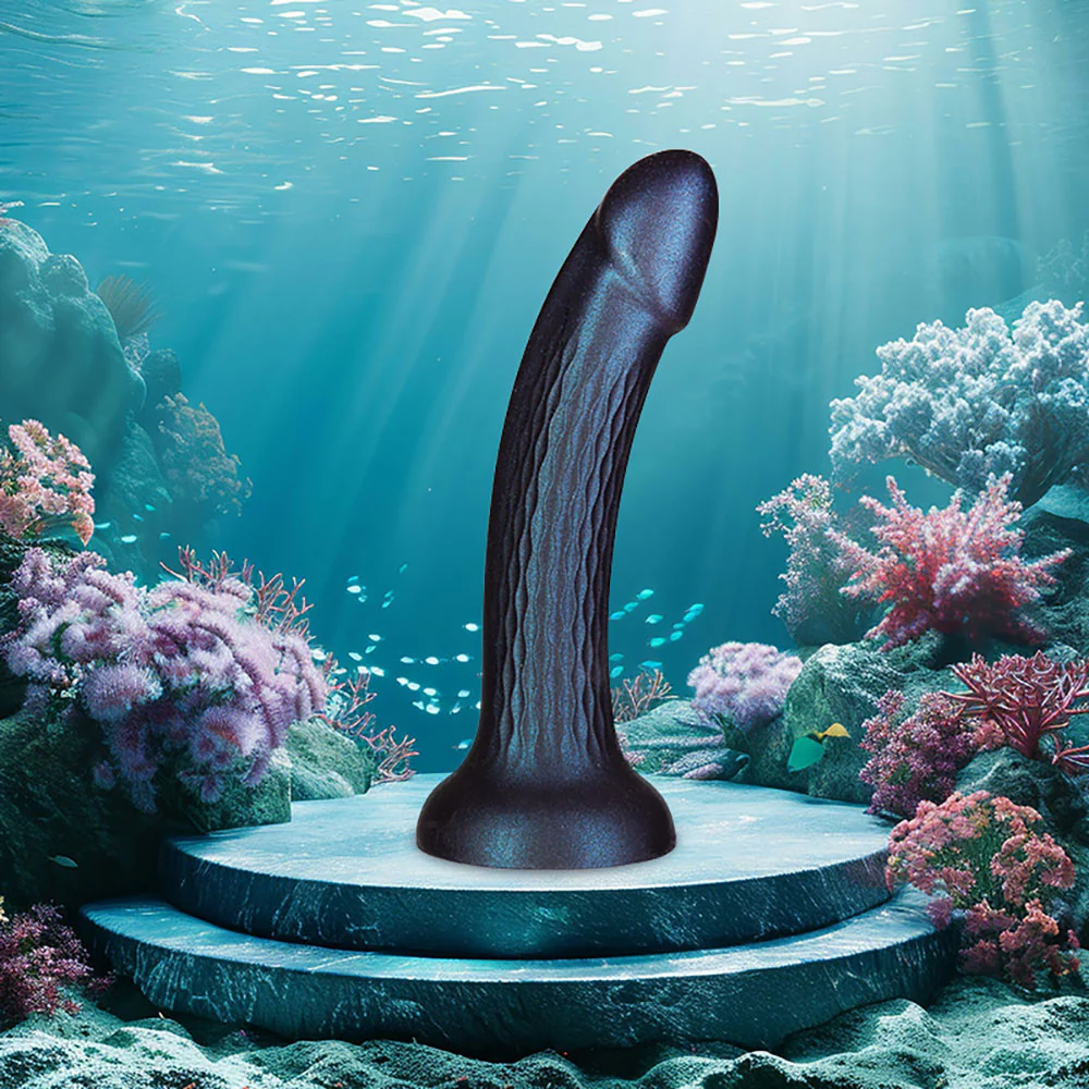Addiction Fantasy Siren 8" Silicone Suction Cup G-Spot Dildo - Blue - Image 4