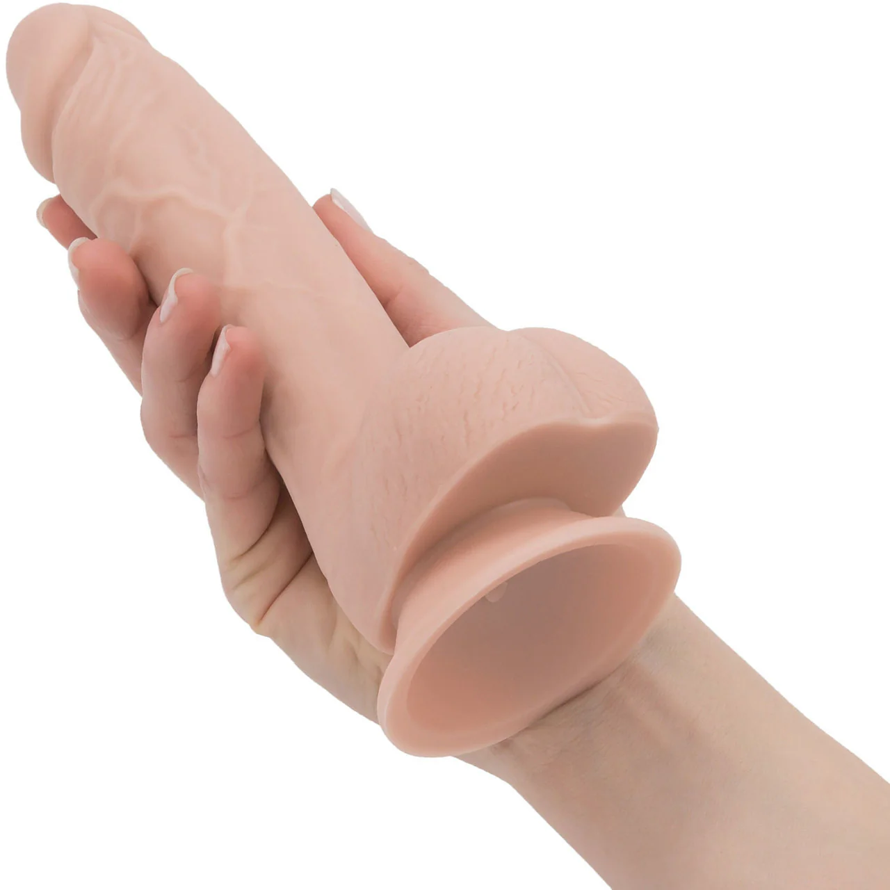 Addiction - Mark 7.5" Silicone Suction Cup Dildo With Balls - Vanilla - Image 4