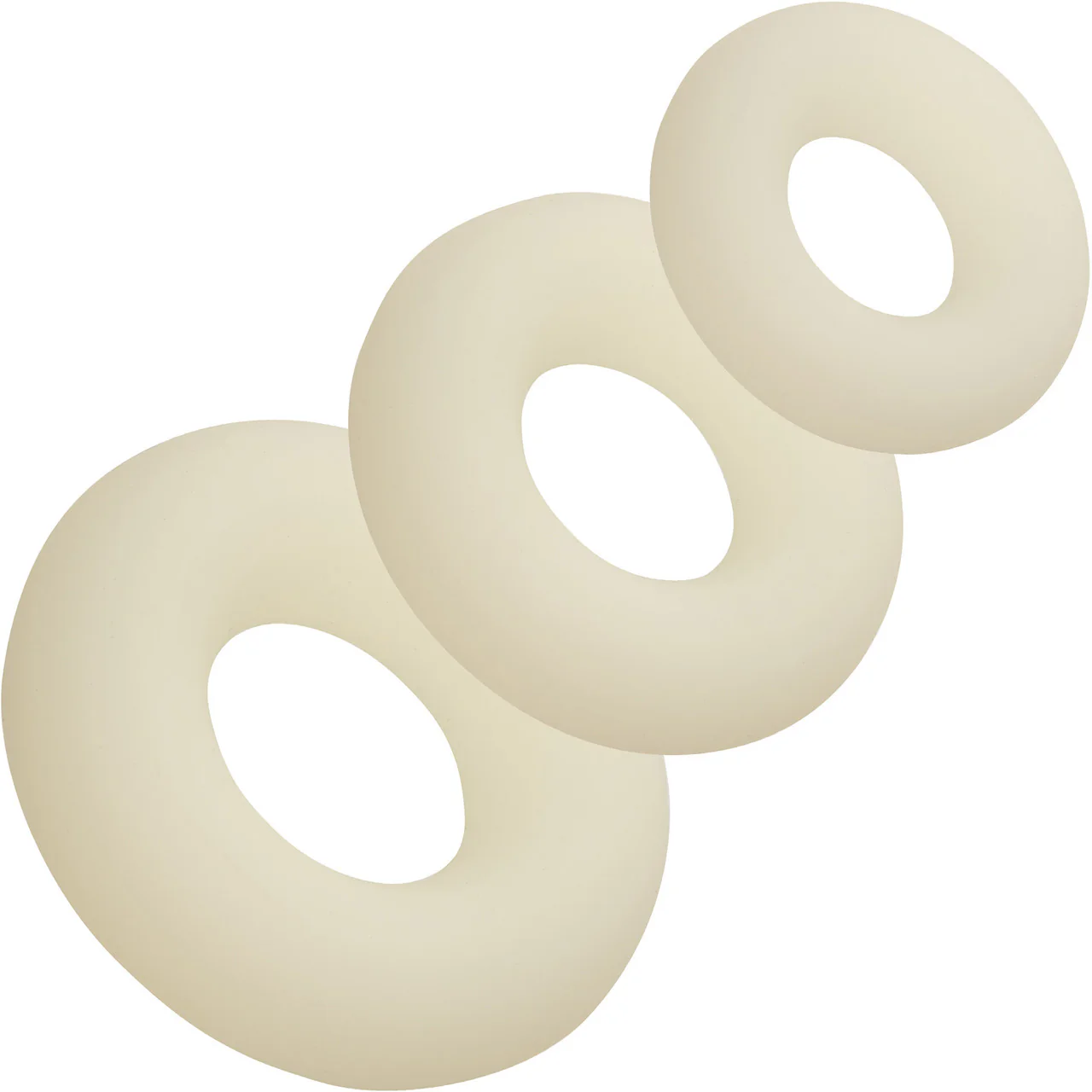 Alpha Glow In The Dark Liquid Silicone 3 Piece Cock Ring Set By CalExotics - White - Image 3