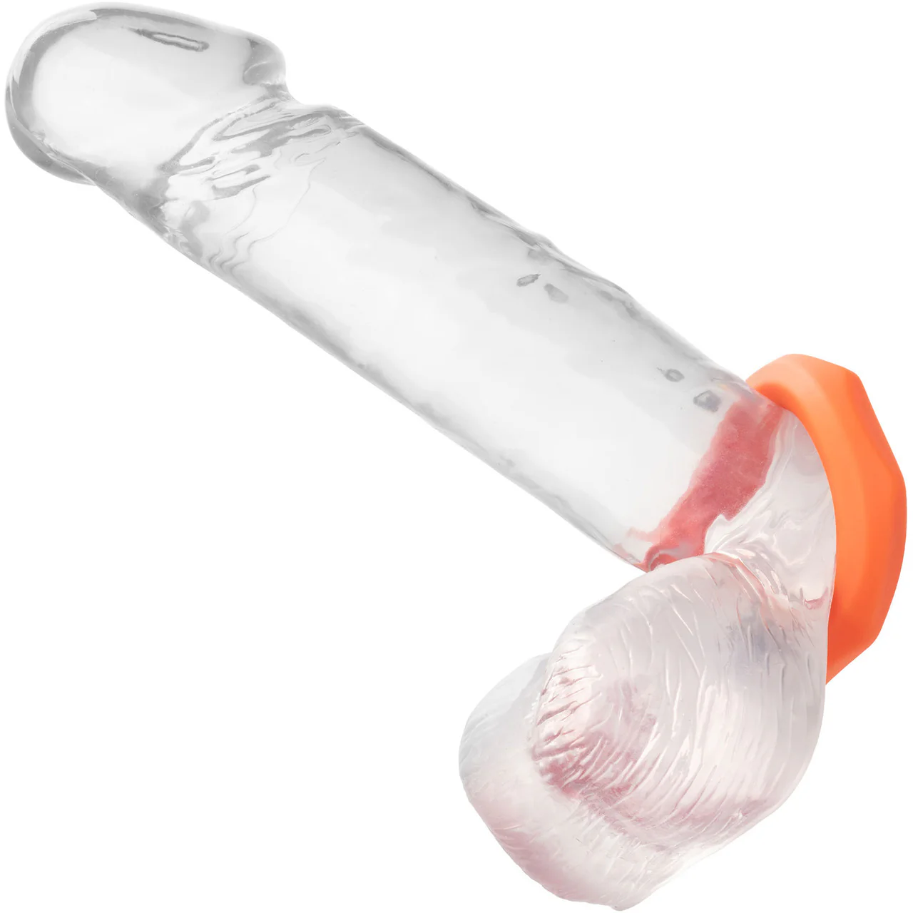 Alpha Liquid Silicone Sexagon Cock Ring By CalExotics - Orange - Image 2