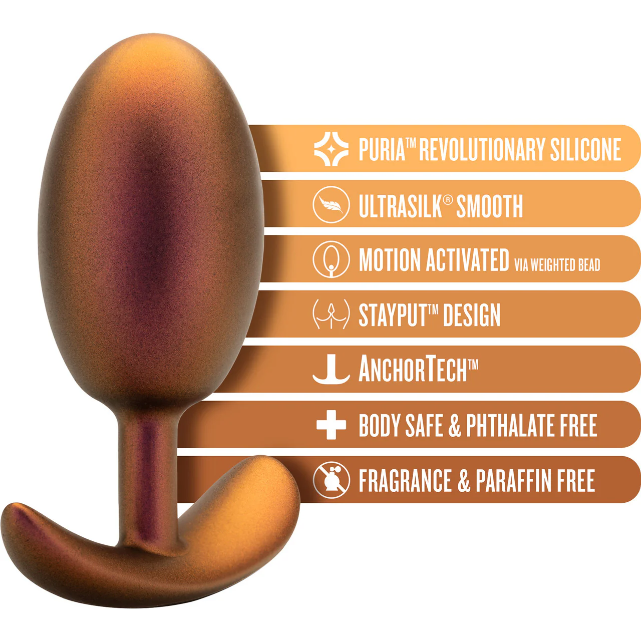 Anal Adventures Matrix Neutron Silicone Butt Plug By Blush - Cosmic Copper - Image 5