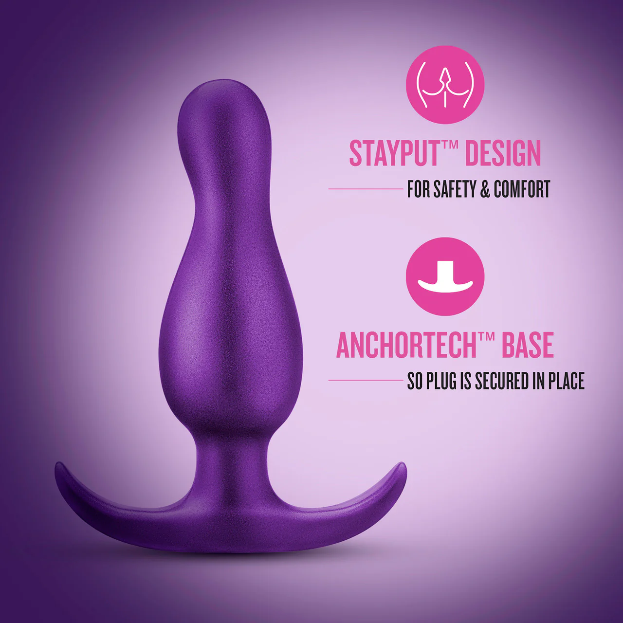 Anal Adventures Matrix Quantum Silicone Butt Plug By Blush - Galactic Purple - Image 6