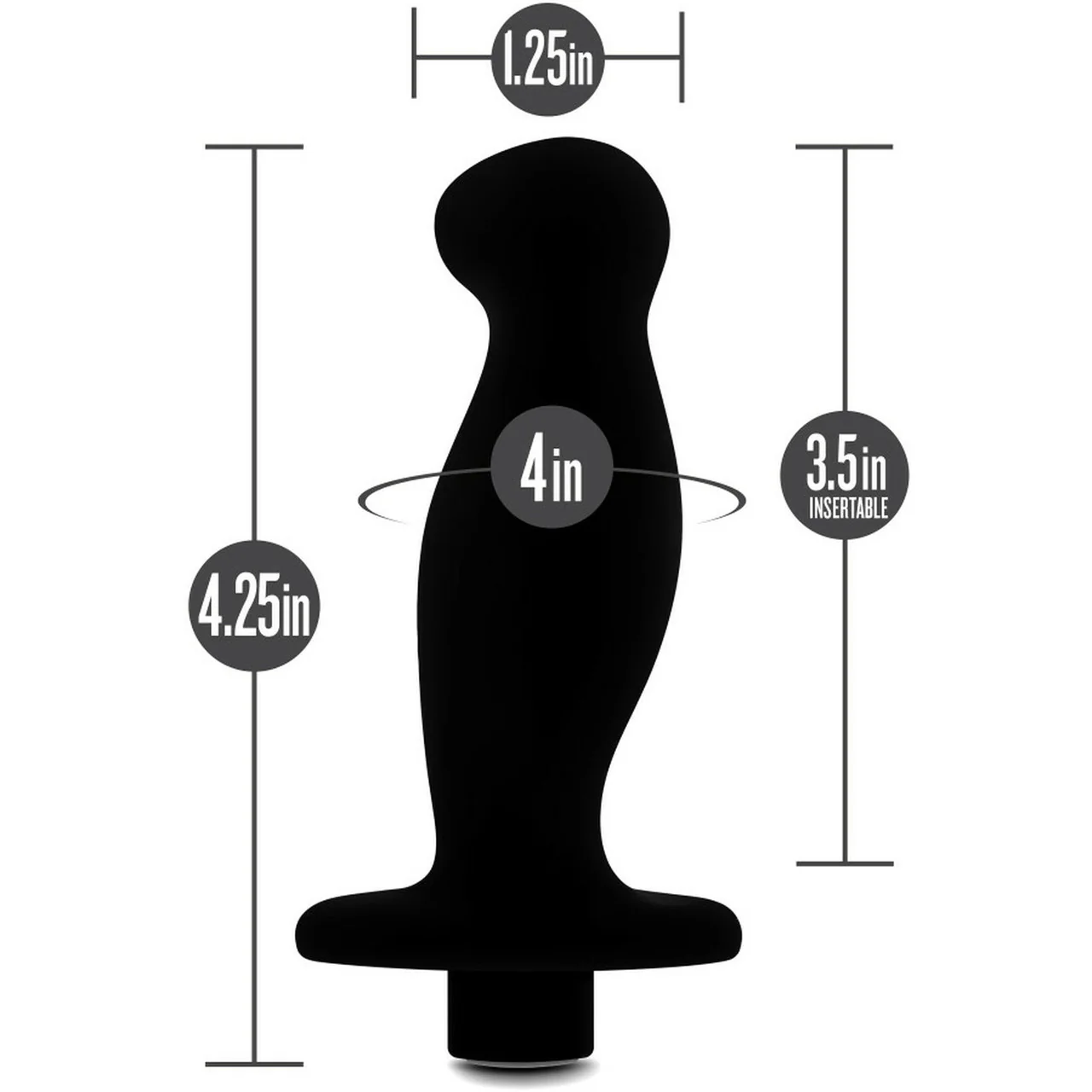 Anal Adventures Platinum Silicone Rechargeable Vibrating Prostate Massager 2 By Blush - Black - Image 6