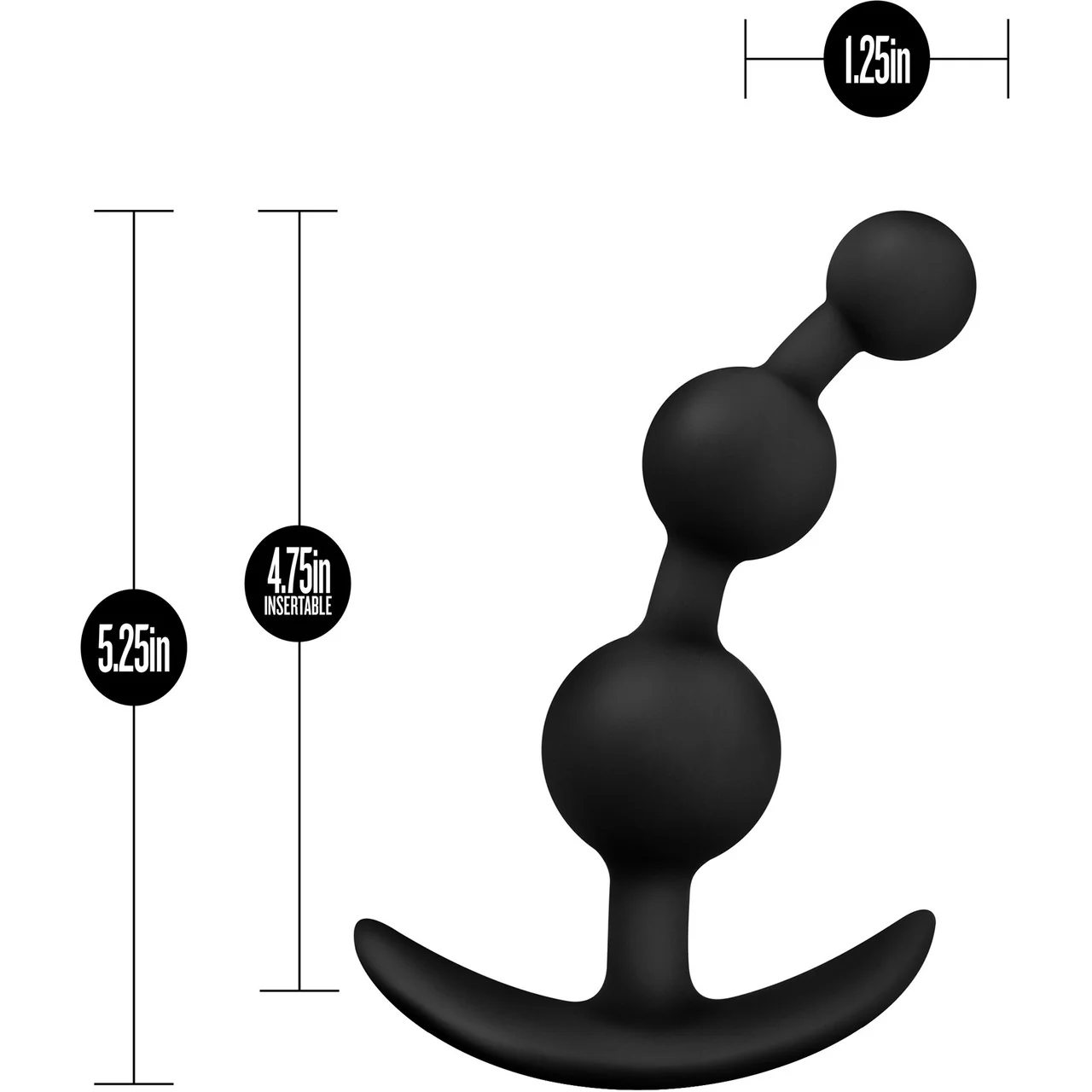 Anal Adventures Platinum Small Silicone Anal Beads By Blush - Black - Image 3