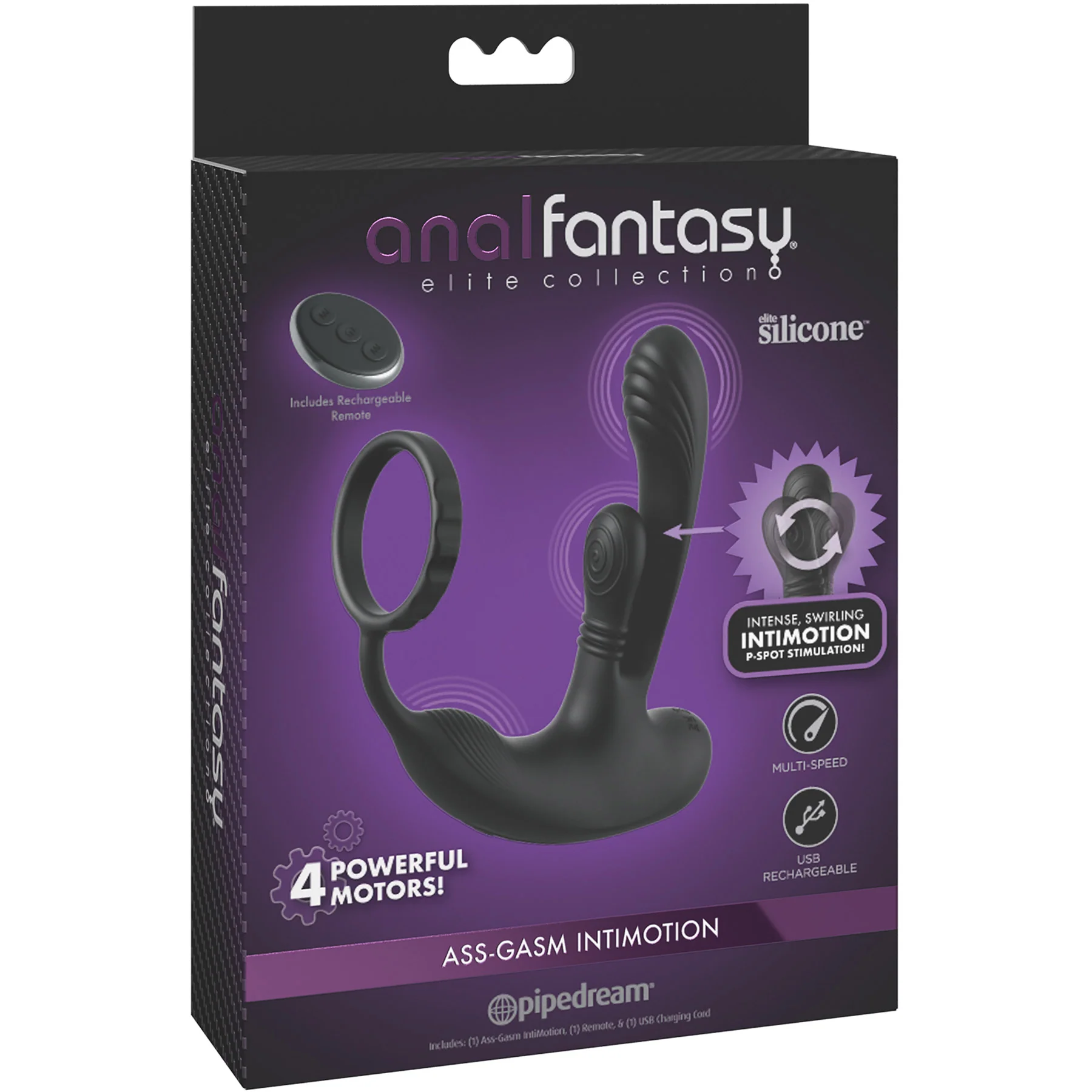 Anal Fantasy Elite Ass-Gasm IntiMotion Swirling Silicone Cock Ring Plug - Image 8