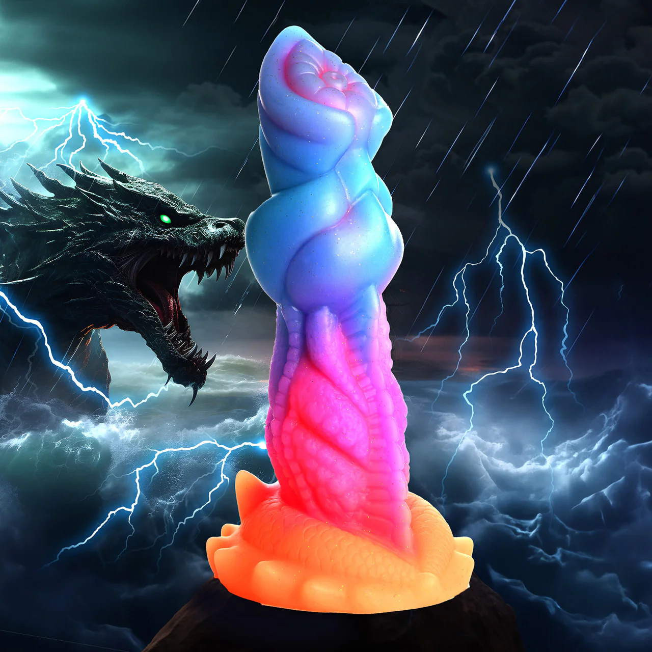 Aqua-Cock 7.5" Silicone Glow In The Dark Suction Cup Dildo By Creature Cocks - Image 18