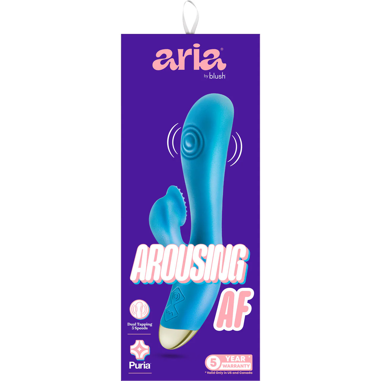 Aria Arousing AF Silicone Waterproof Dual Stimulation Vibrator By Blush - Blue - Image 14