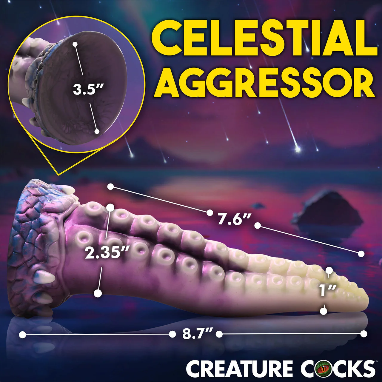 Astropus Tentacle 8.75" Silicone Suction Cup Dildo By Creature Cocks - Image 11