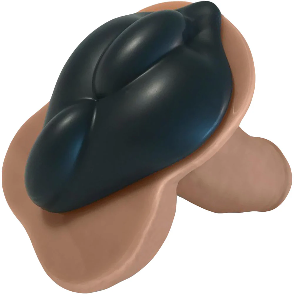 b.cush Soft Silicone Dildo Base for Harness Play By Banana Pants - Black - Image 4