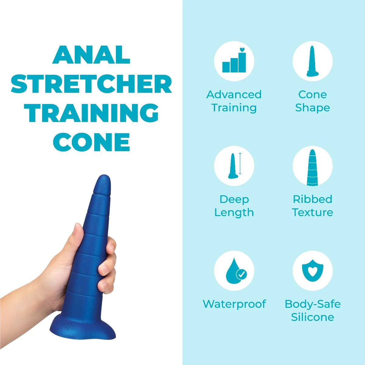b-Vibe 8 Inch Anal Stretcher Silicone Training Cone - Image 2