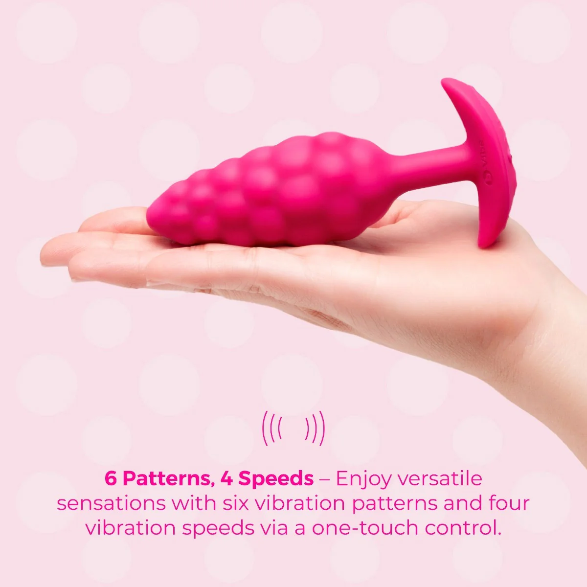 b-Vibe Bump Texture Small Silicone Vibrating Butt Plug - Image 4