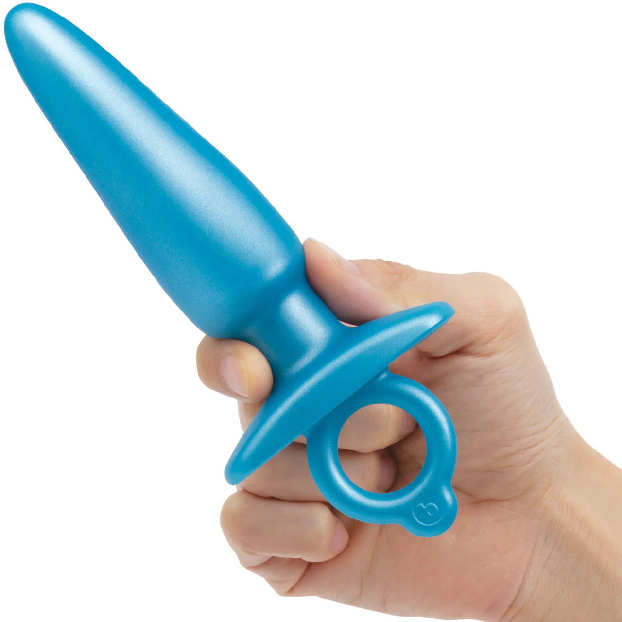 b-Vibe Butties Sleek Tapered Silicone Anal Plug - Blue - Image 2