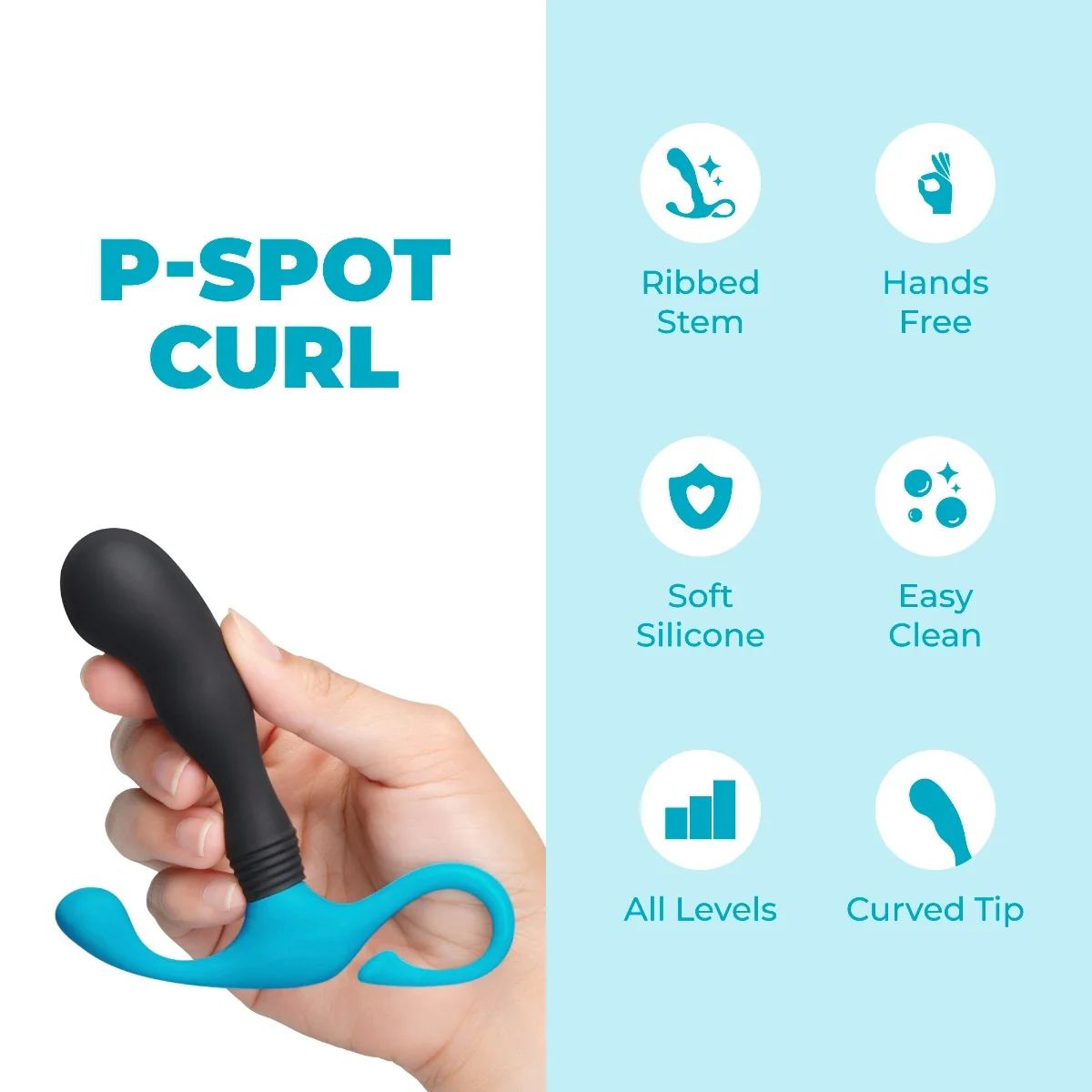 b-Vibe P-Spot Curl Hands-Free Curved Silicone Prostate Massager - Image 3