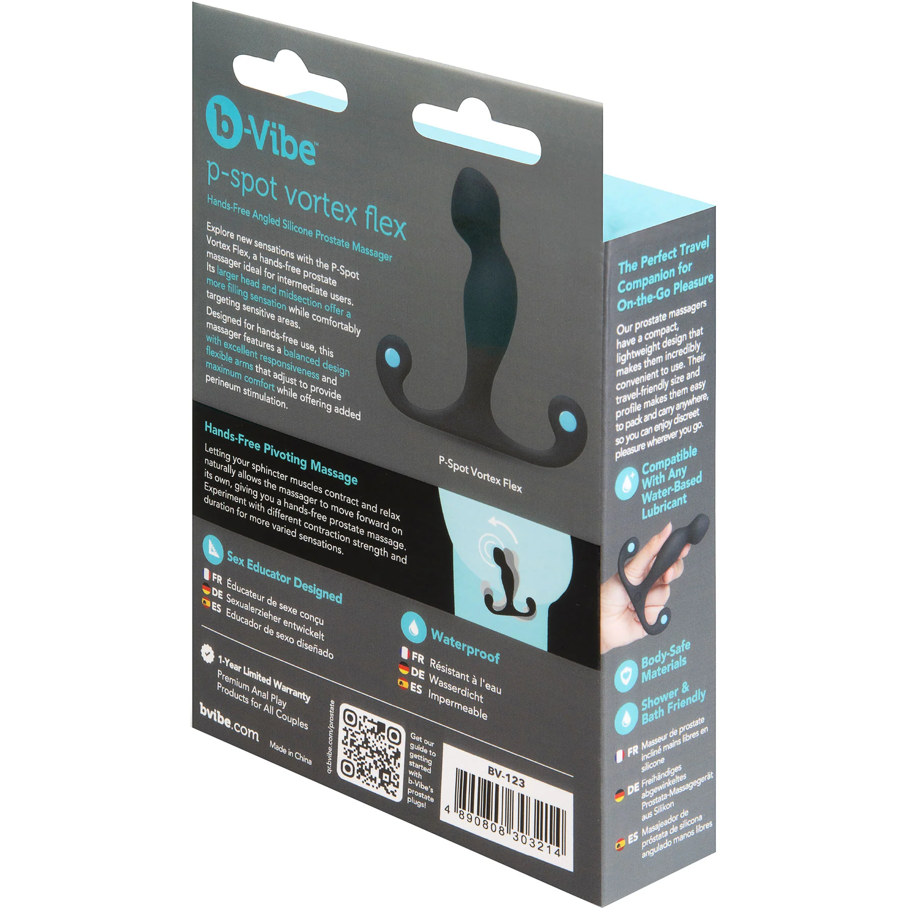 b-Vibe P-Spot Vortex Flex Hands-Free Angled Silicone Prostate Massager - Image 17