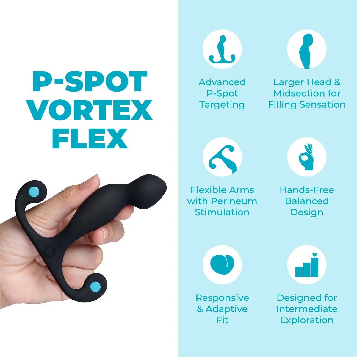 b-Vibe P-Spot Vortex Flex Hands-Free Angled Silicone Prostate Massager - Image 2