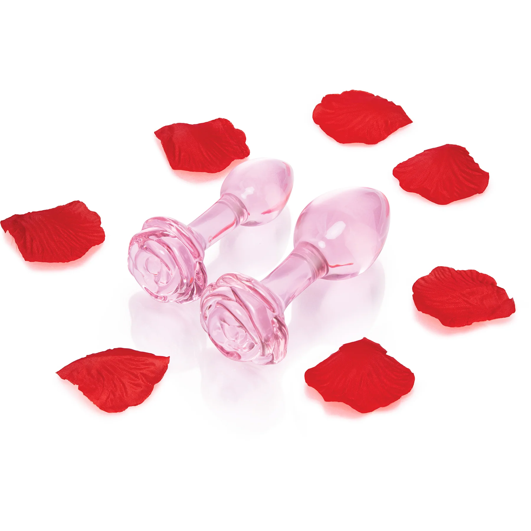 b-Vibe Pink Roses Glass Butt Plug Training Set - Image 8