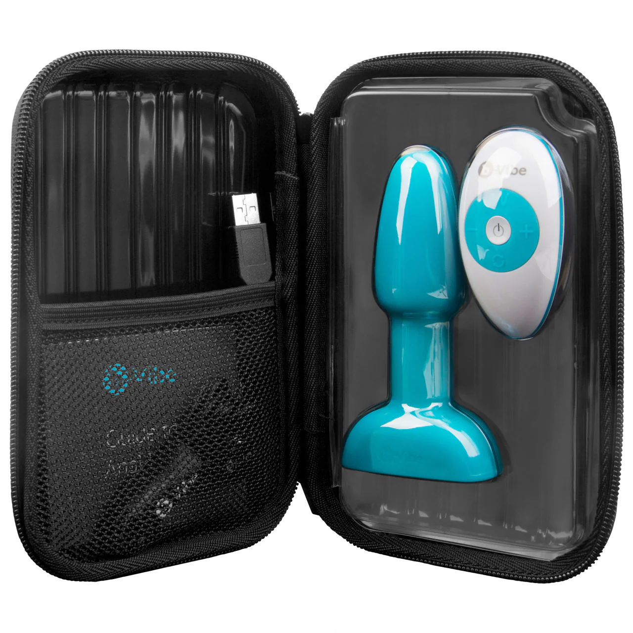 b-Vibe Rimming Plug Petite Silicone Remote Control Vibrating Anal Toy - Teal - Image 7