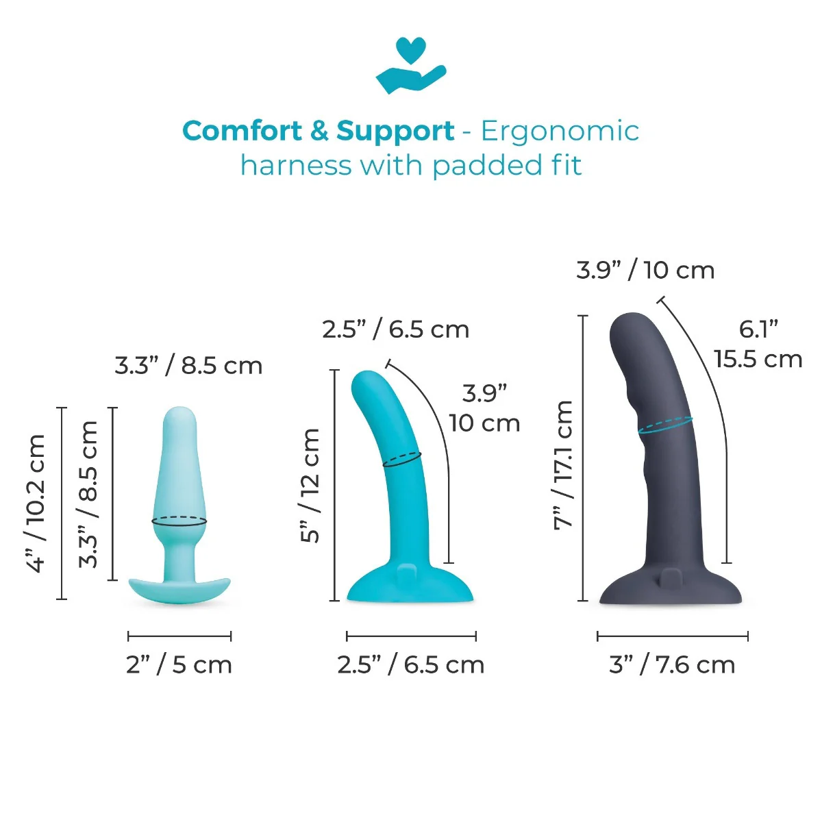 b-Vibe Strap-It-On 8 Piece Anal Training Kit With Harness - Image 23