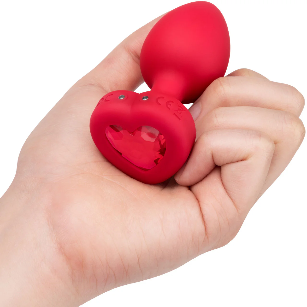 b-Vibe Vibrating Heart Silicone Rechargeable Anal Plug With Remote - Medium / Large - Image 4