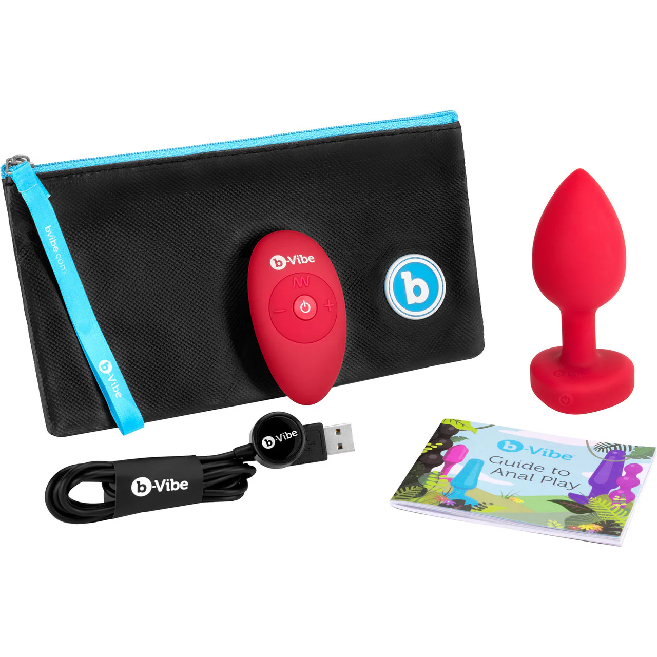 b-Vibe Vibrating Heart Silicone Rechargeable Anal Plug With Remote - Medium / Large - Image 9