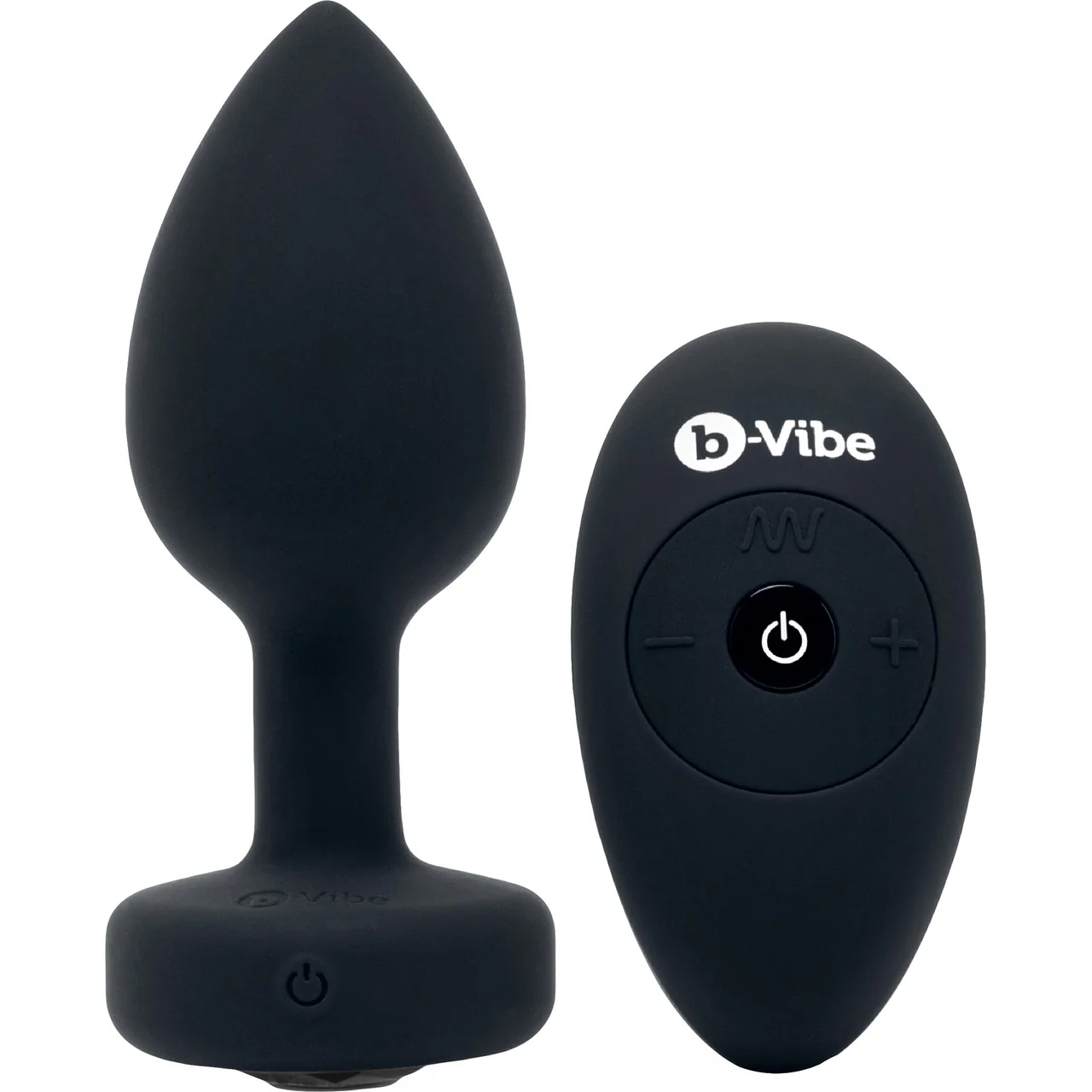 b-Vibe Vibrating Jewel Plug M/L Remote Control Silicone Anal Toy - Black - Image 3