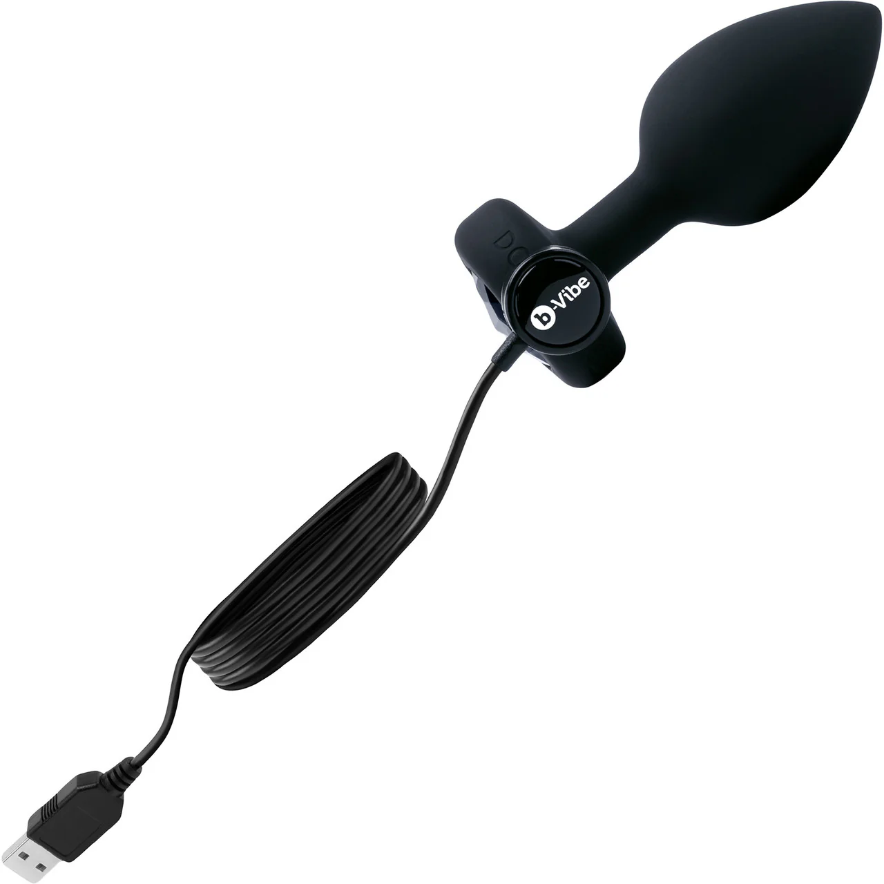 b-Vibe Vibrating Jewel Plug M/L Remote Control Silicone Anal Toy - Black - Image 7