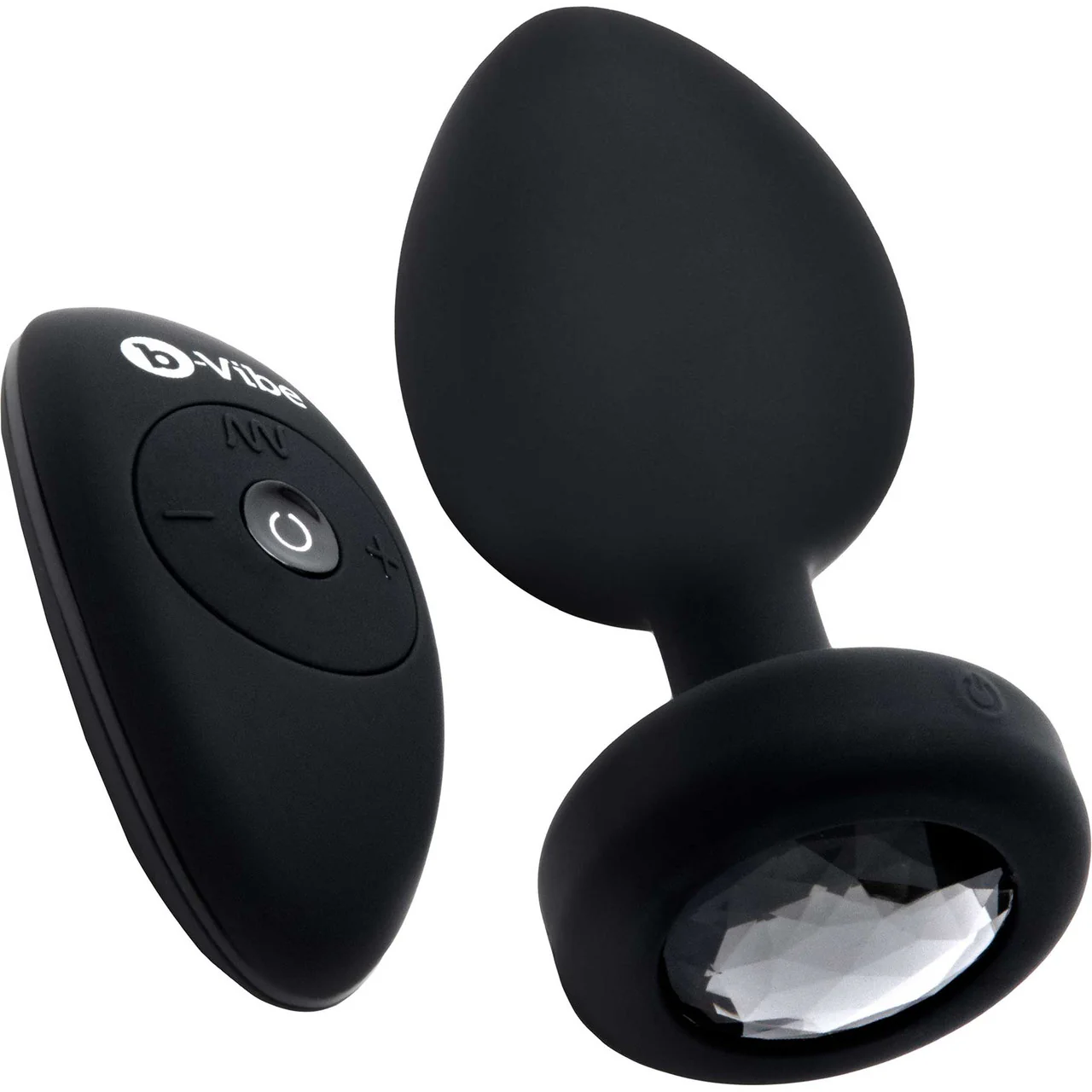 b-Vibe Vibrating Jewel Plug XXL Remote Control Silicone Anal Toy - Black - Image 4