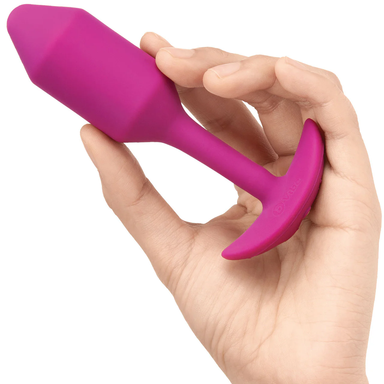 b-Vibe Vibrating Snug Plug 2 Rechargeable Silicone Anal Plug - Rose - Image 2