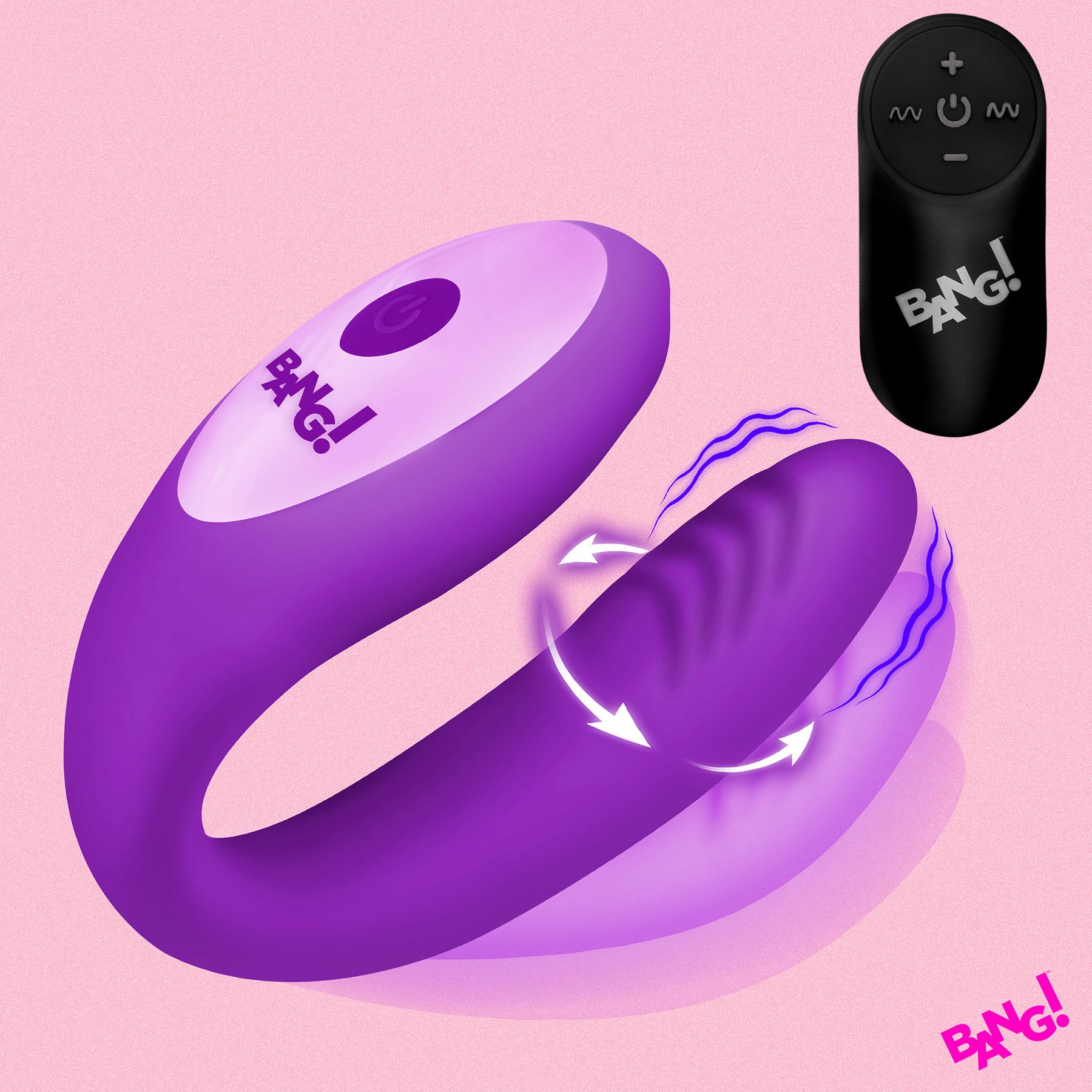 BANG! Gyrating G-Spot Rechargeable Silicone Dual Stimulation Vibrator With Remote - Image 12