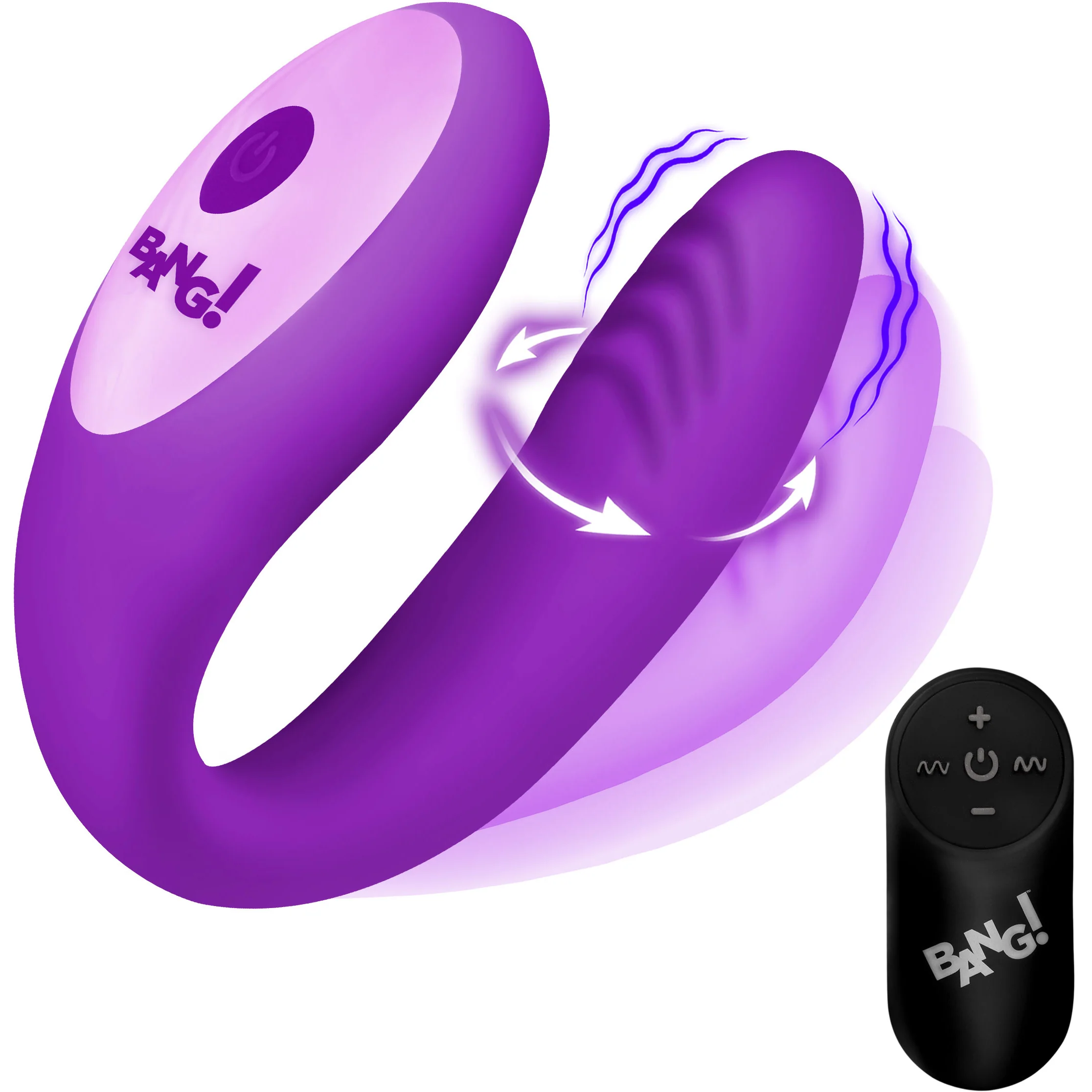BANG! Gyrating G-Spot Rechargeable Silicone Dual Stimulation Vibrator With Remote - Image 13