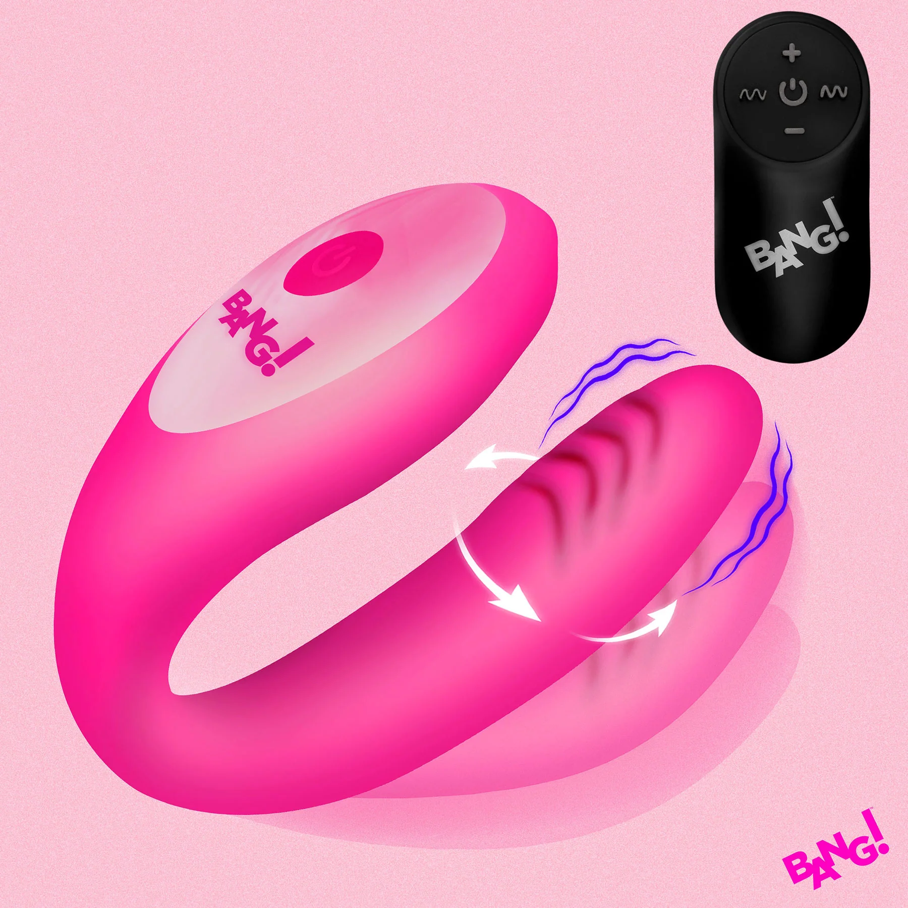 BANG! Gyrating G-Spot Rechargeable Silicone Dual Stimulation Vibrator With Remote - Image 5