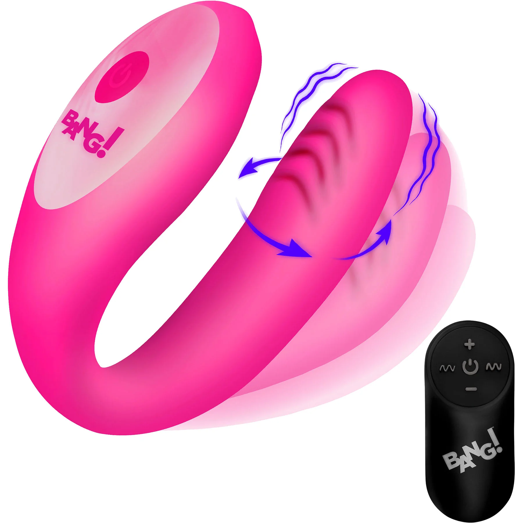 BANG! Gyrating G-Spot Rechargeable Silicone Dual Stimulation Vibrator With Remote - Image 6
