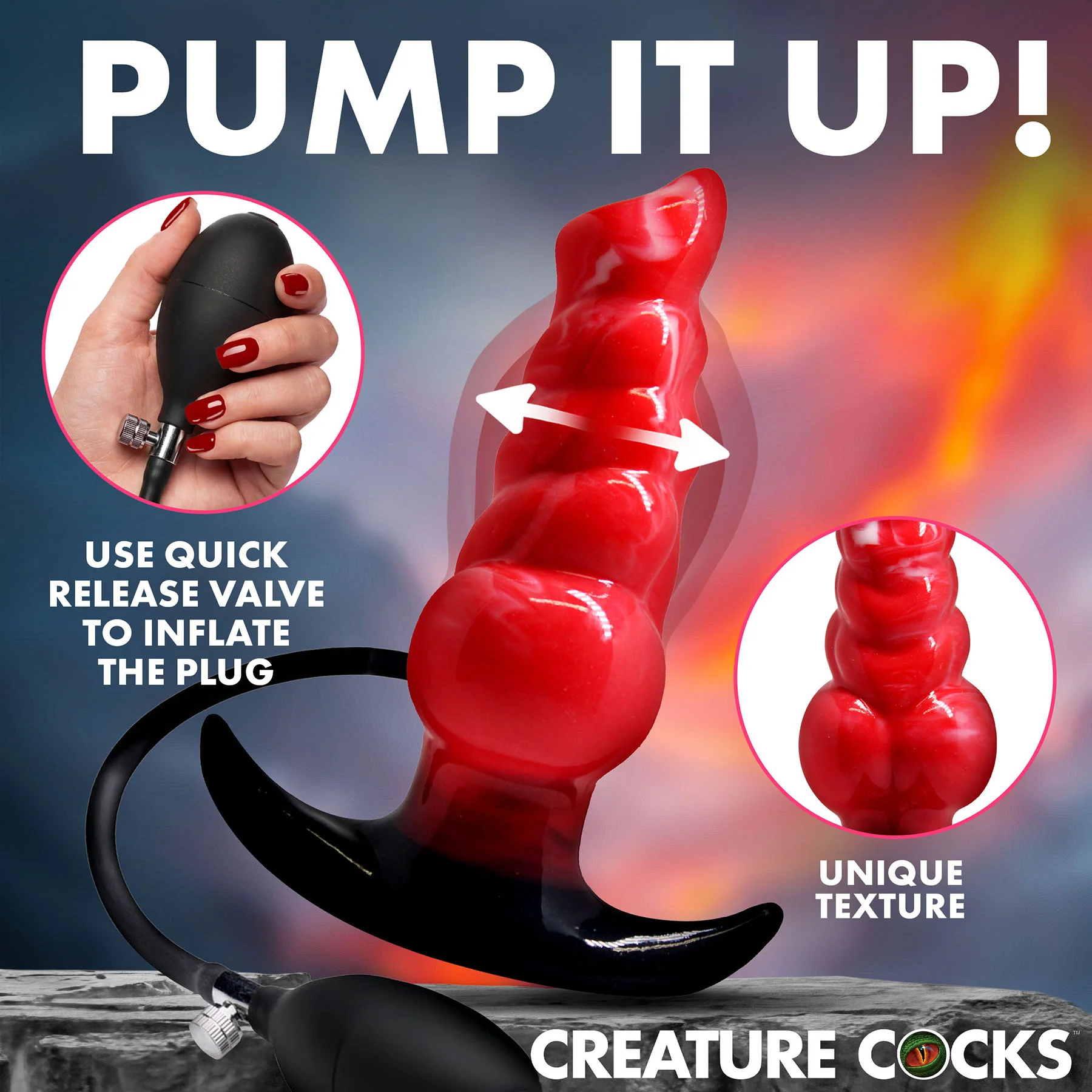 Blaze Inflatable Silicone Anal Plug By Creature Cocks - Image 3