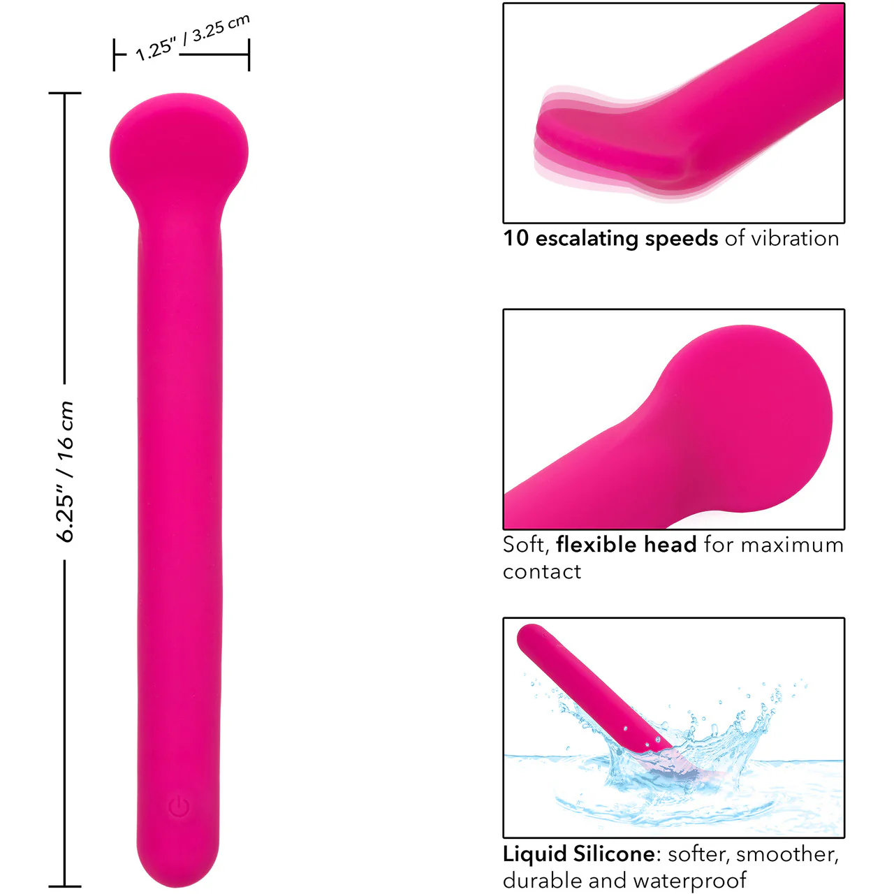 Bliss Liquid Silicone Clitoriffic Rechargeable Waterproof Vibrator - Pink - Image 8
