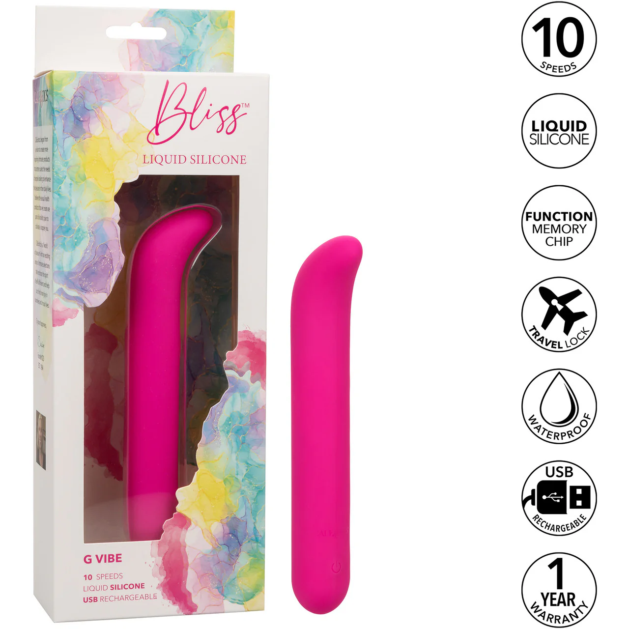 Bliss Liquid Silicone G Vibe Rechargeable Waterproof G-Spot Vibrator - Pink - Image 11