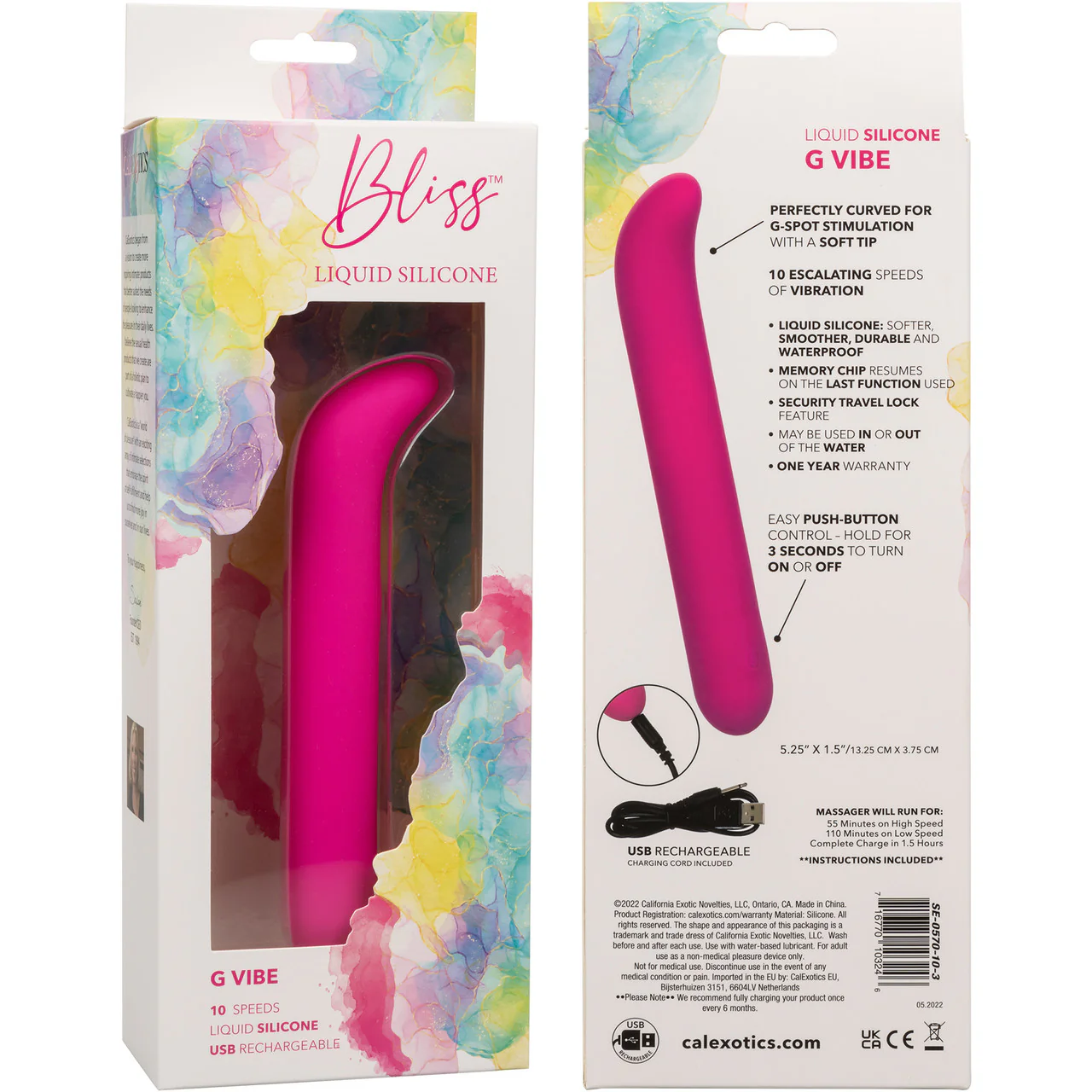 Bliss Liquid Silicone G Vibe Rechargeable Waterproof G-Spot Vibrator - Pink - Image 12