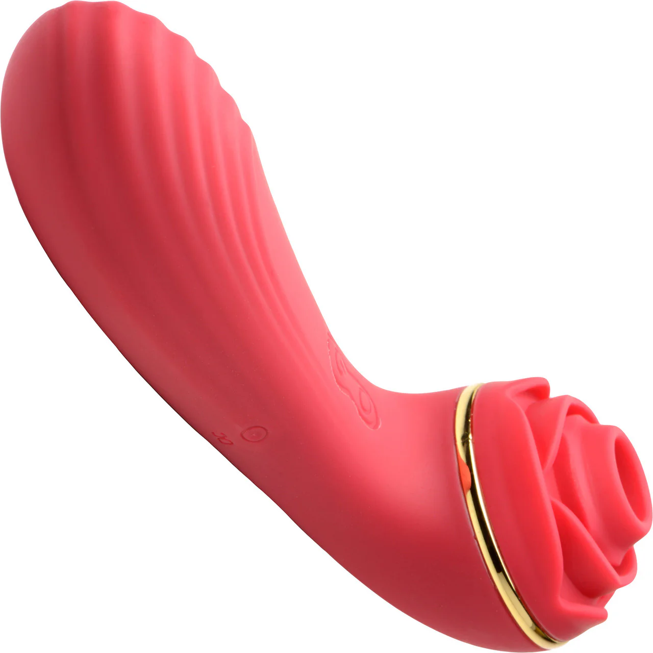 Bloomgasm Passion Petals 10X Air-Stim Silicone Rose Clitoral Stimulator With Insertable Vibrator - Red - Image 3