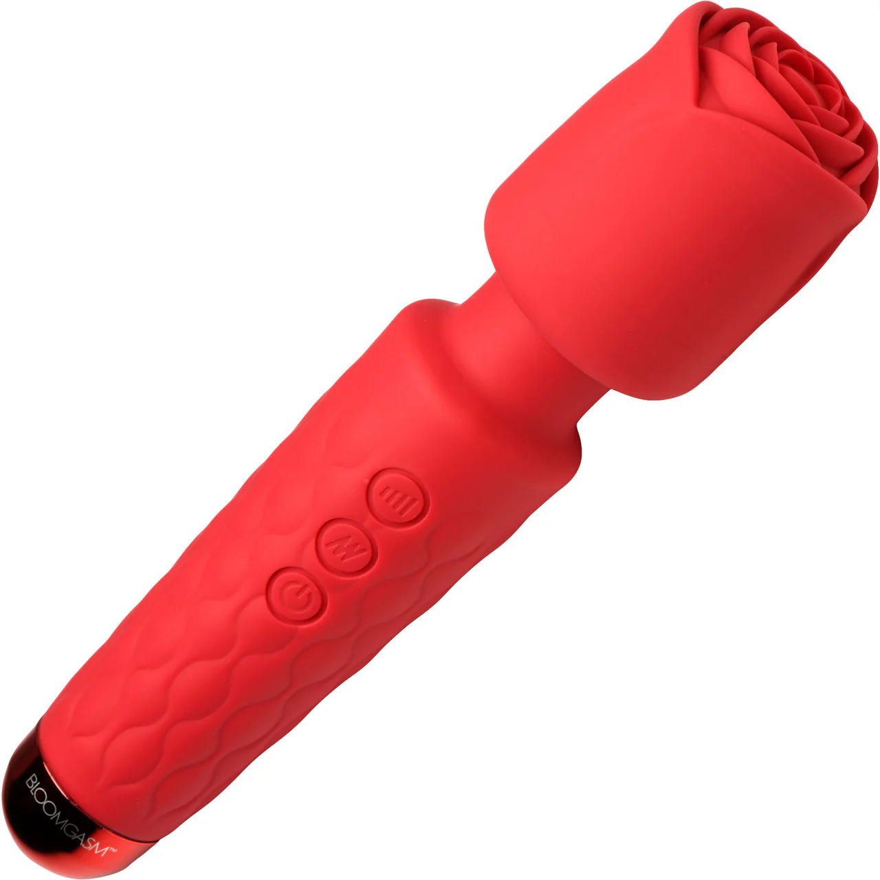 Bloomgasm Pleasure Rose 10X Rechargeable Silicone Wand Vibrator With Rose Attachment - Red - Image 10