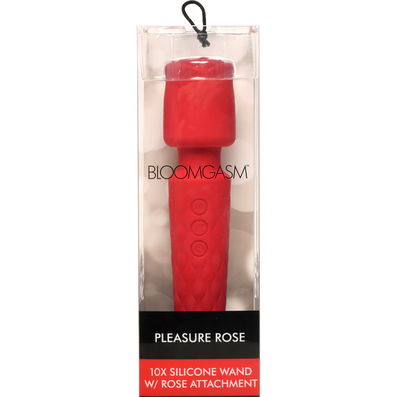 Bloomgasm Pleasure Rose 10X Rechargeable Silicone Wand Vibrator With Rose Attachment - Red - Image 19