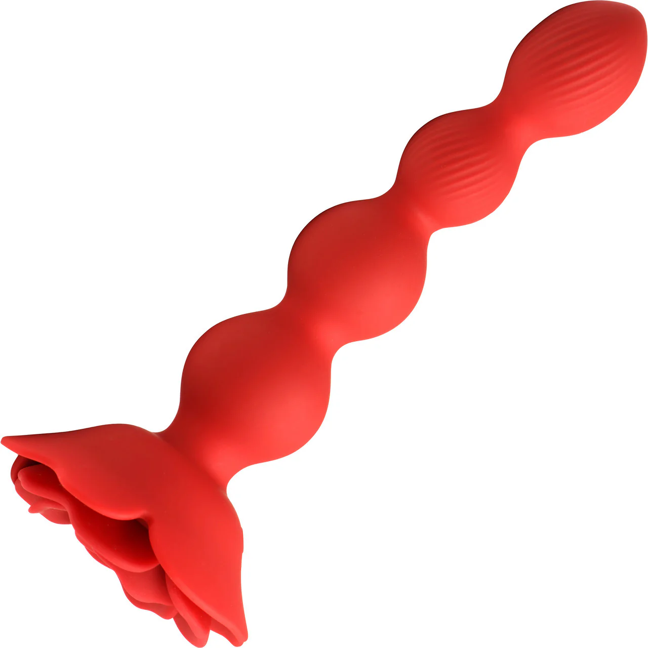 Bloomgasm Rose Twirl 10X Vibrating & Rotating Rechargeable Silicone Anal Beads - Red - Image 5