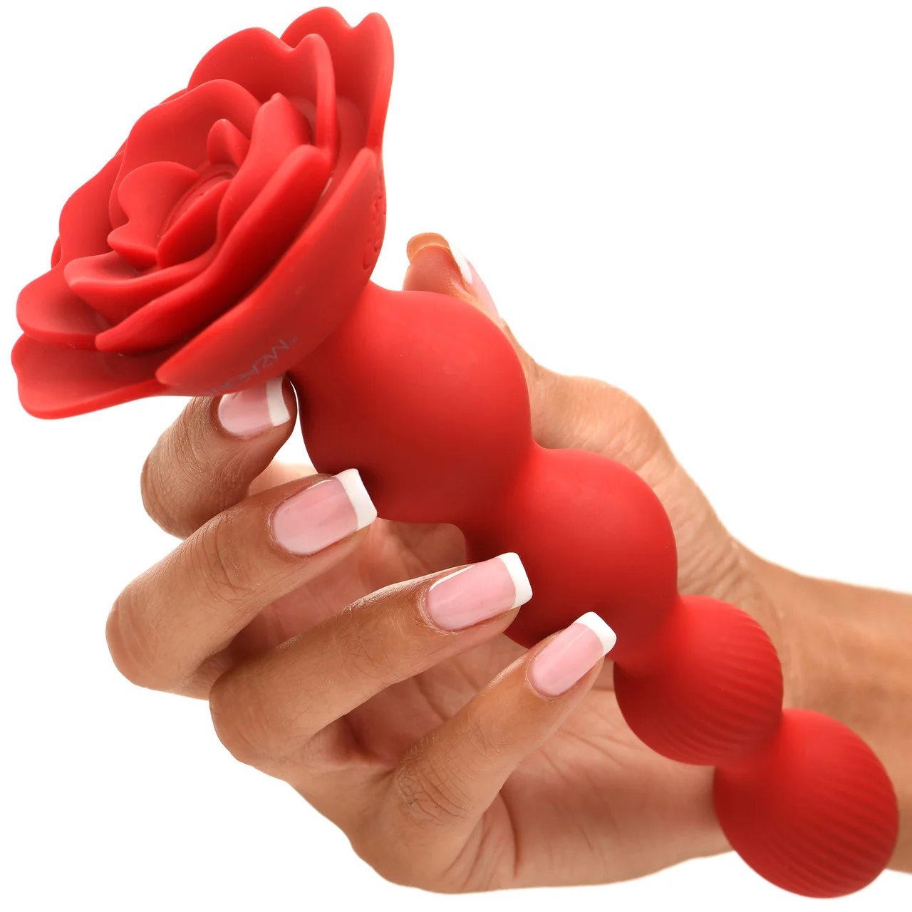 Bloomgasm Rose Twirl 10X Vibrating & Rotating Rechargeable Silicone Anal Beads - Red - Image 6