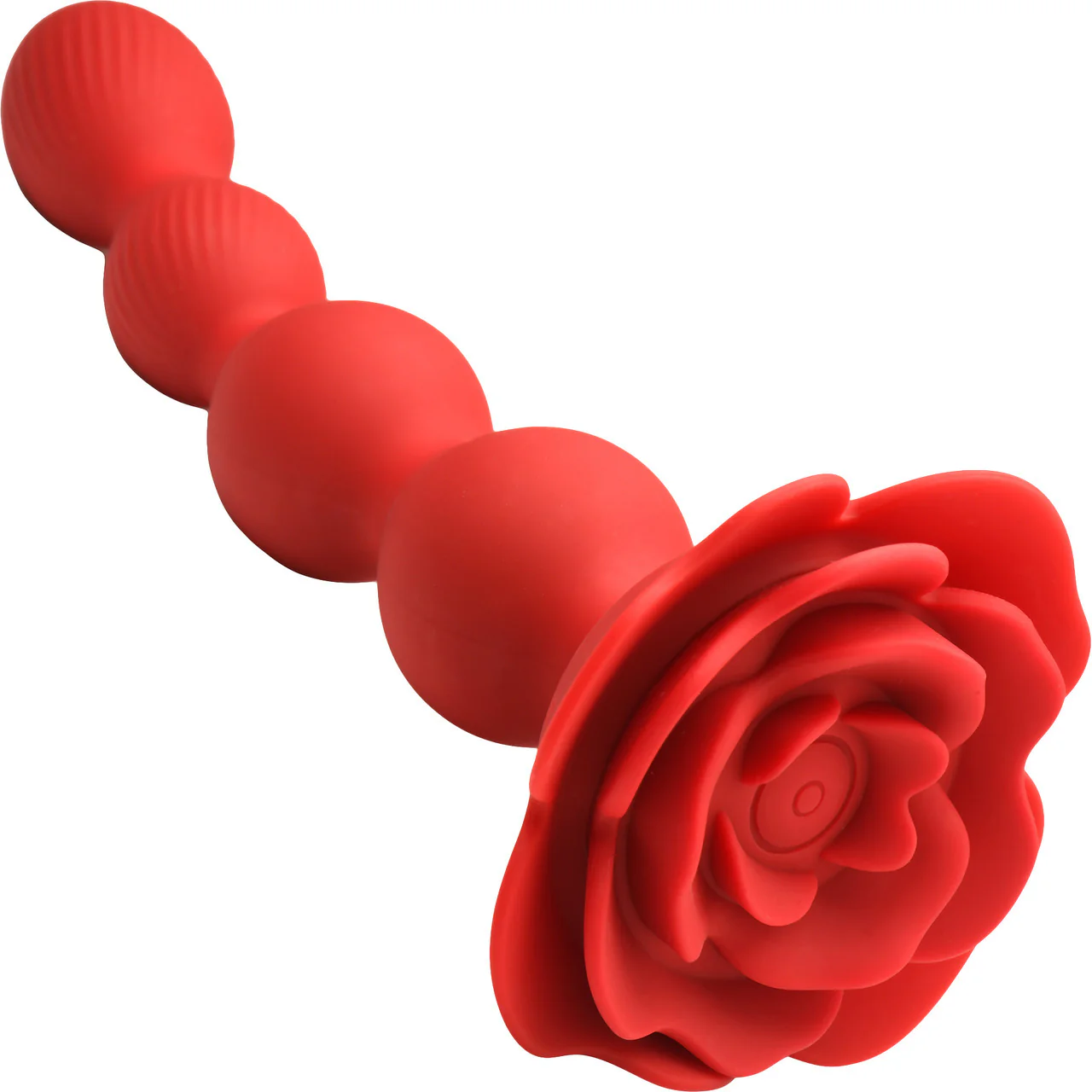 Bloomgasm Rose Twirl 10X Vibrating & Rotating Rechargeable Silicone Anal Beads - Red - Image 8