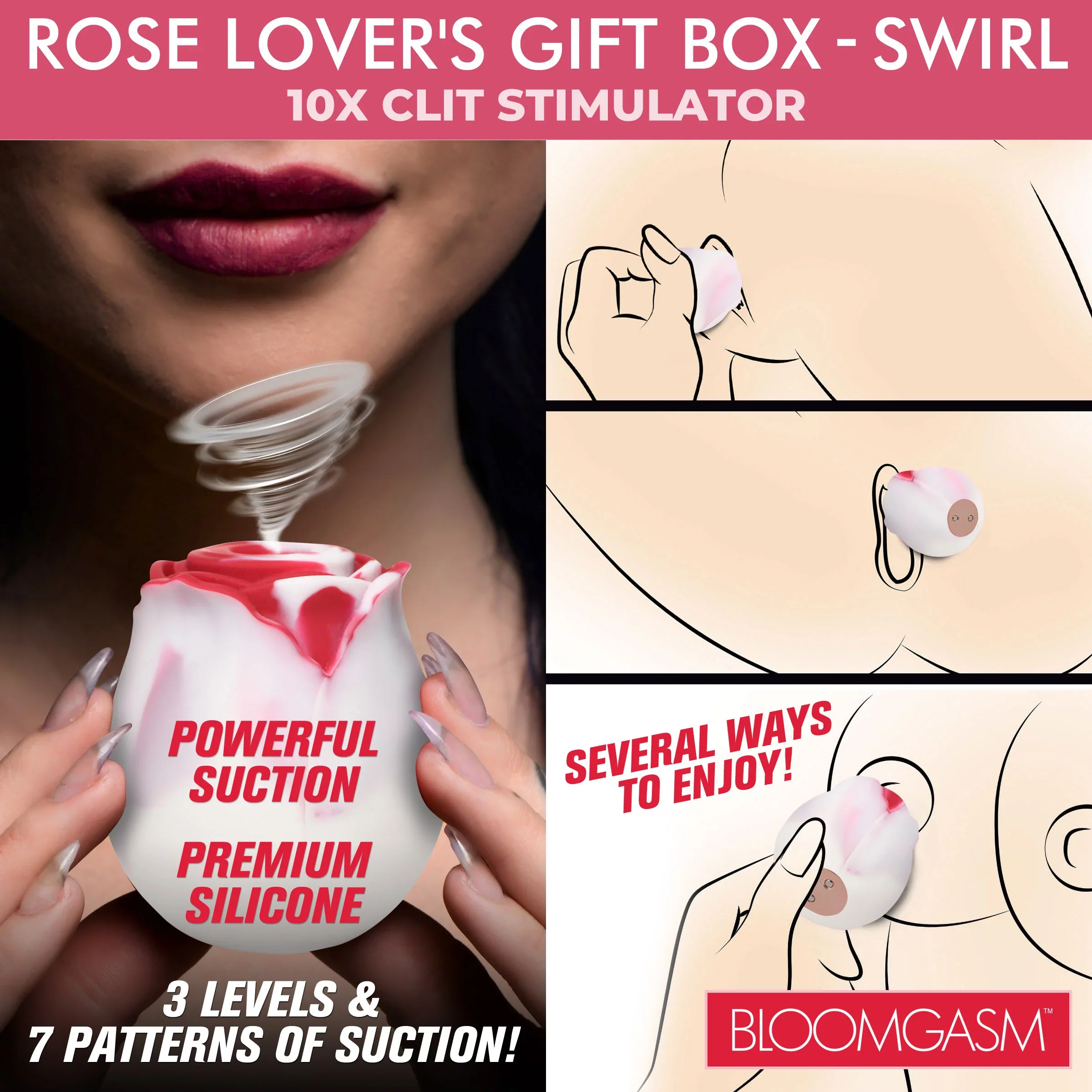 Bloomgasm The Rose Stimulator Lover's Gift Box - Red & White - Image 10
