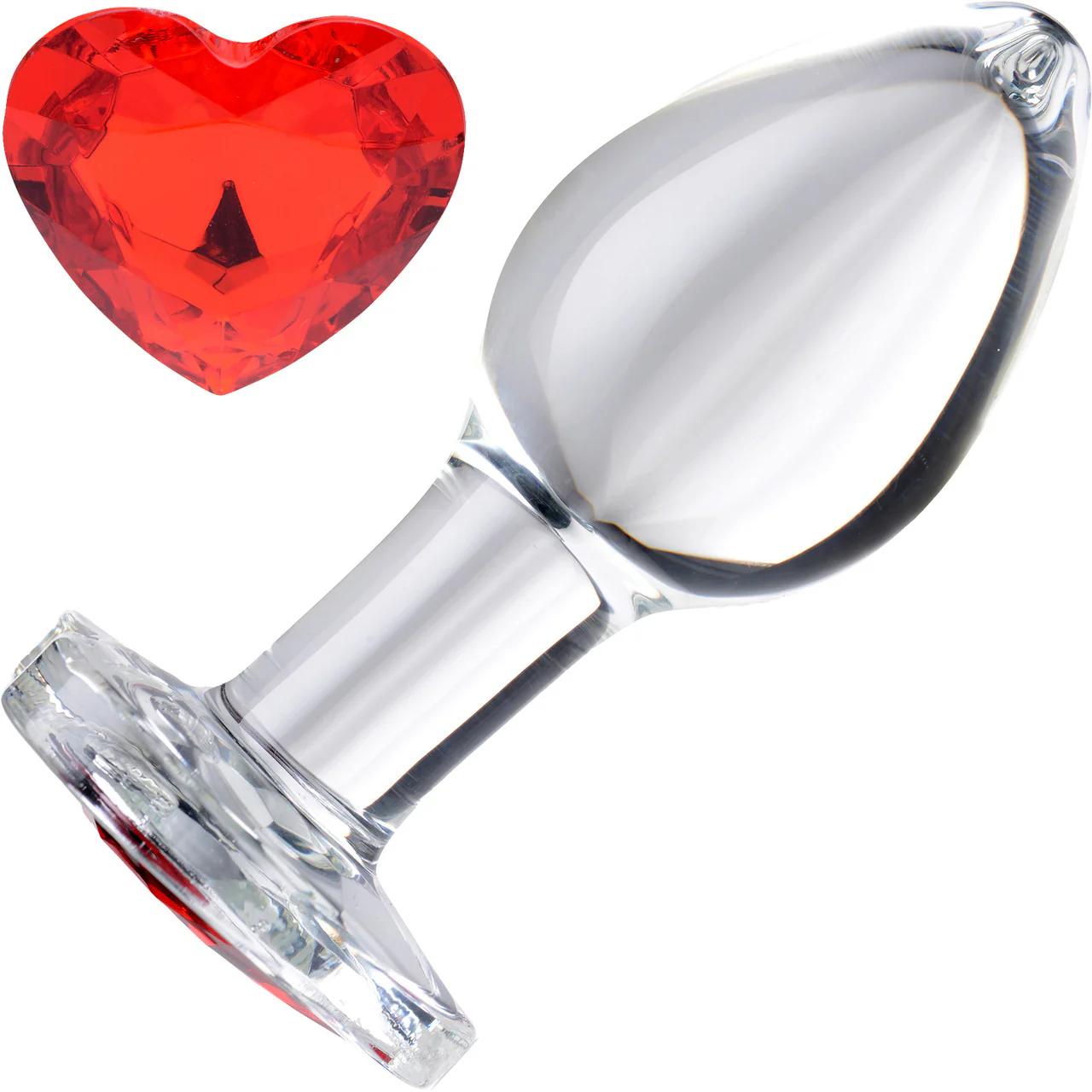 Booty Sparks Heart Gem Glass Anal Plug - Medium - Image 3
