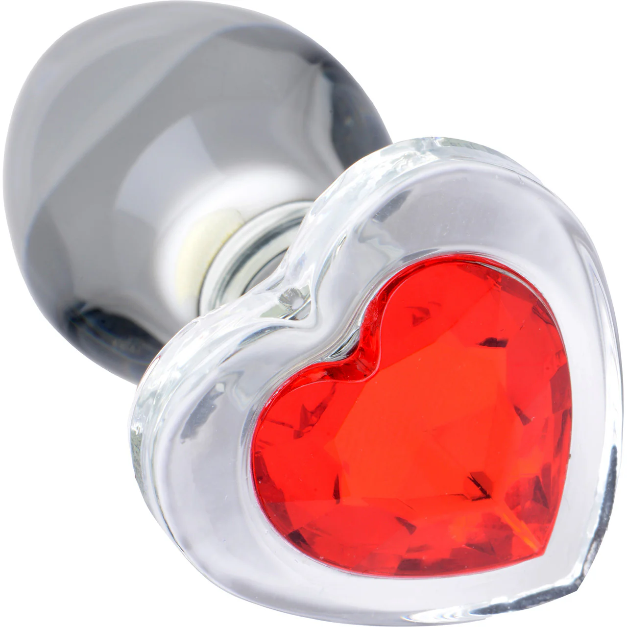Booty Sparks Heart Gem Glass Anal Plug - Medium - Image 4