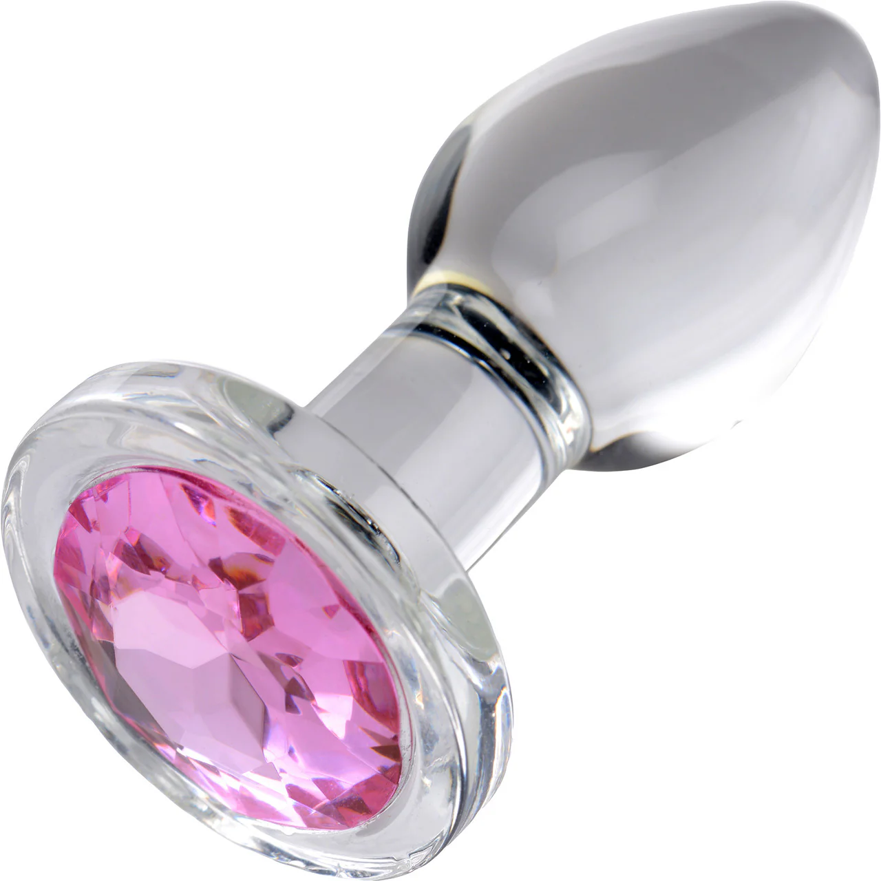 Booty Sparks Pink Gem Glass Anal Plug - Small - Image 5