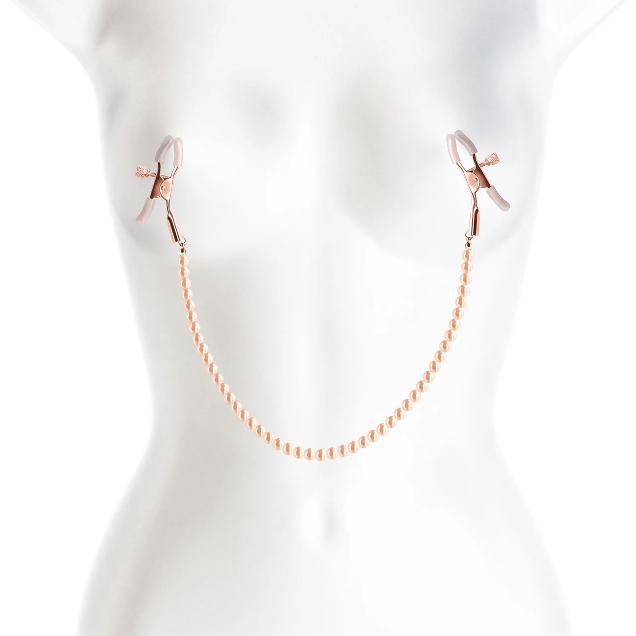Bound Adjustable DC1 Pearl Chain Nipple Clamps by NS Novelties - Rose Gold - Image 2