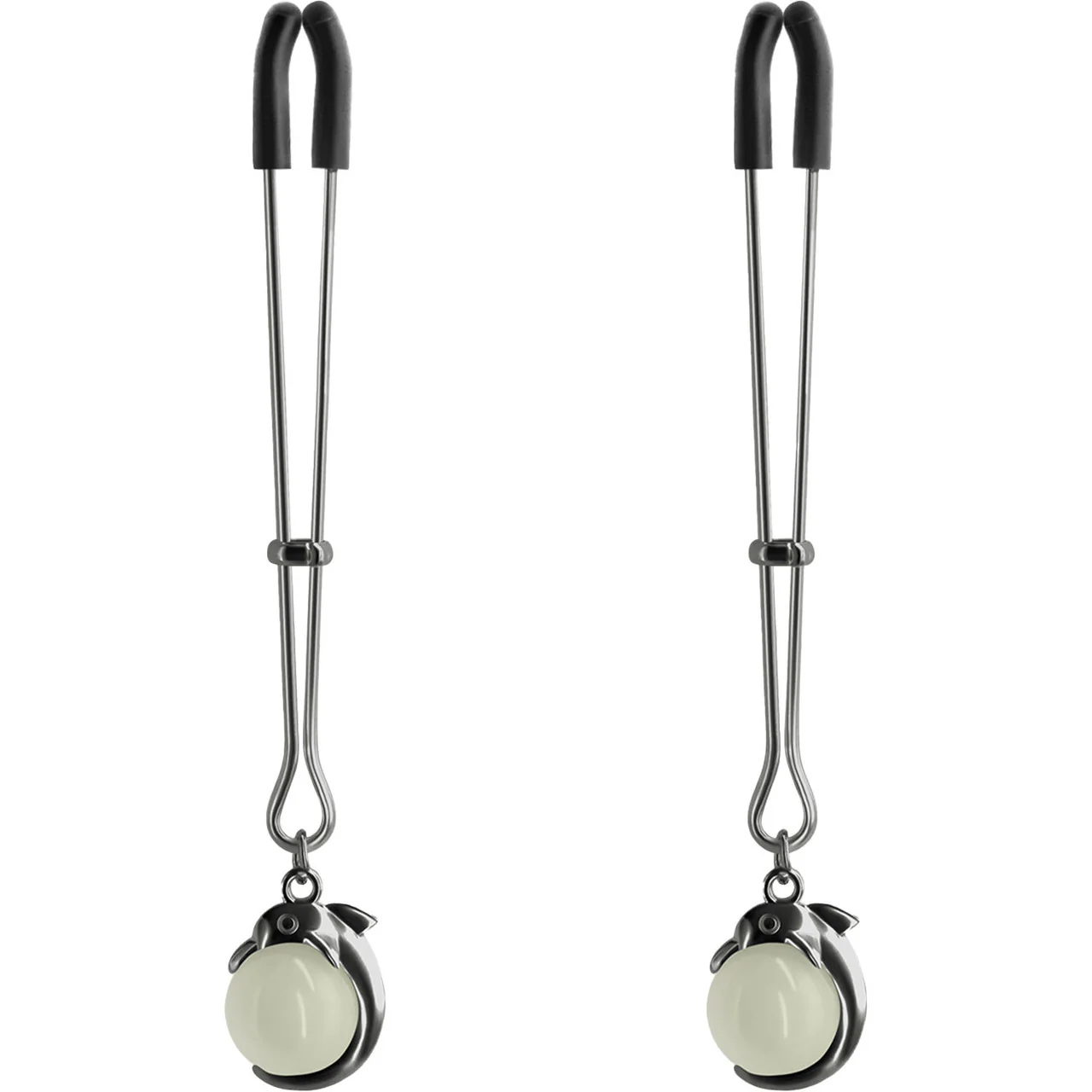 Bound Adjustable G1 Glow In The Dark Nipple Clamps by NS Novelties - Gunmetal