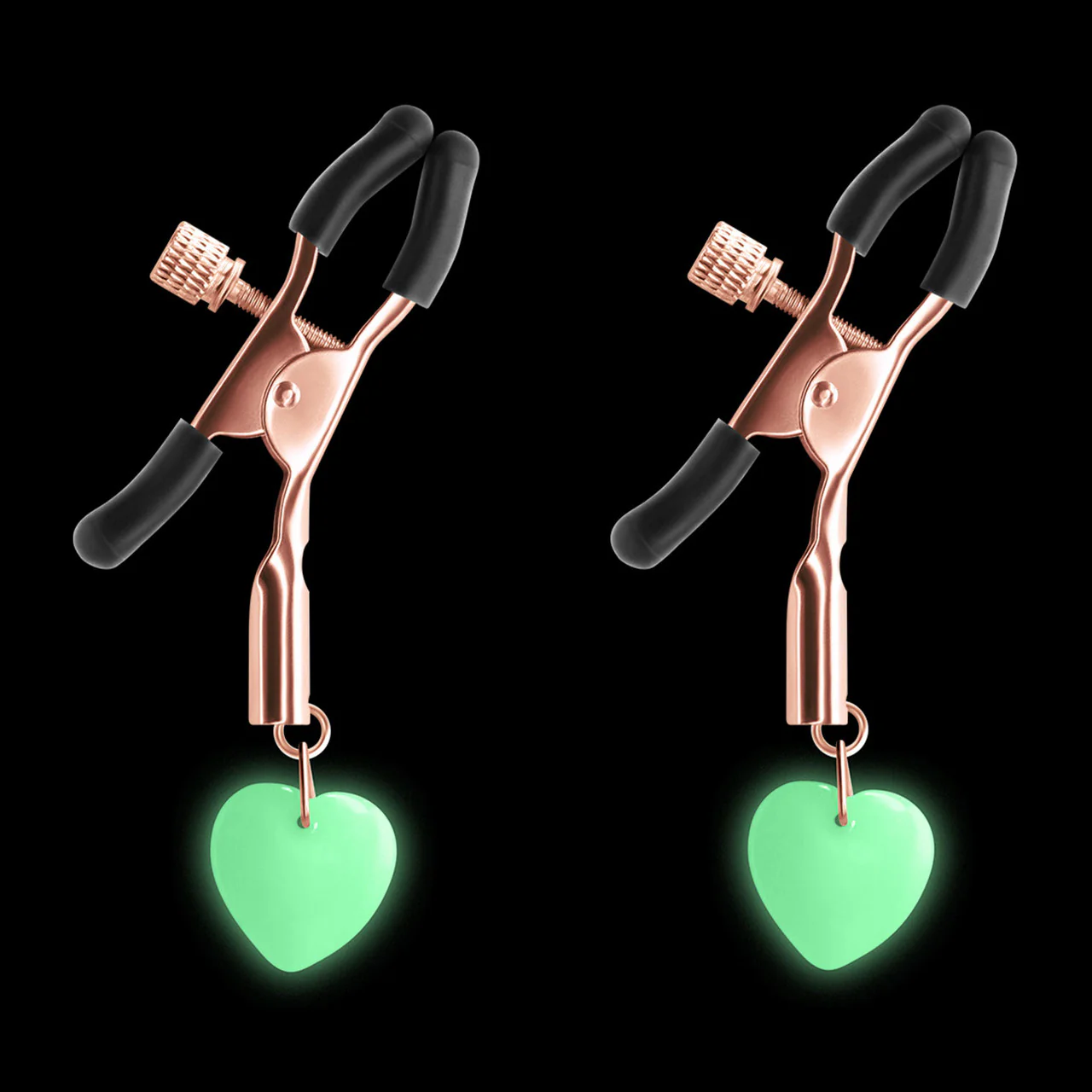 Bound Adjustable G3 Glow In The Dark Nipple Clamps by NS Novelties - Rose Gold - Image 2