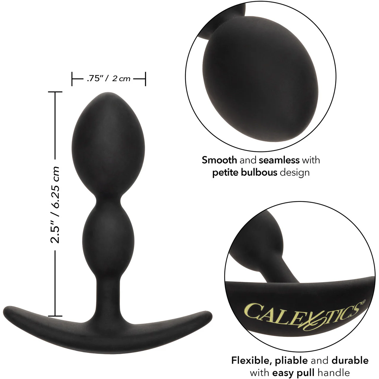 Boundless 2X Teardrop Plug Silicone Butt Plug By CalExotics - Black - Image 7